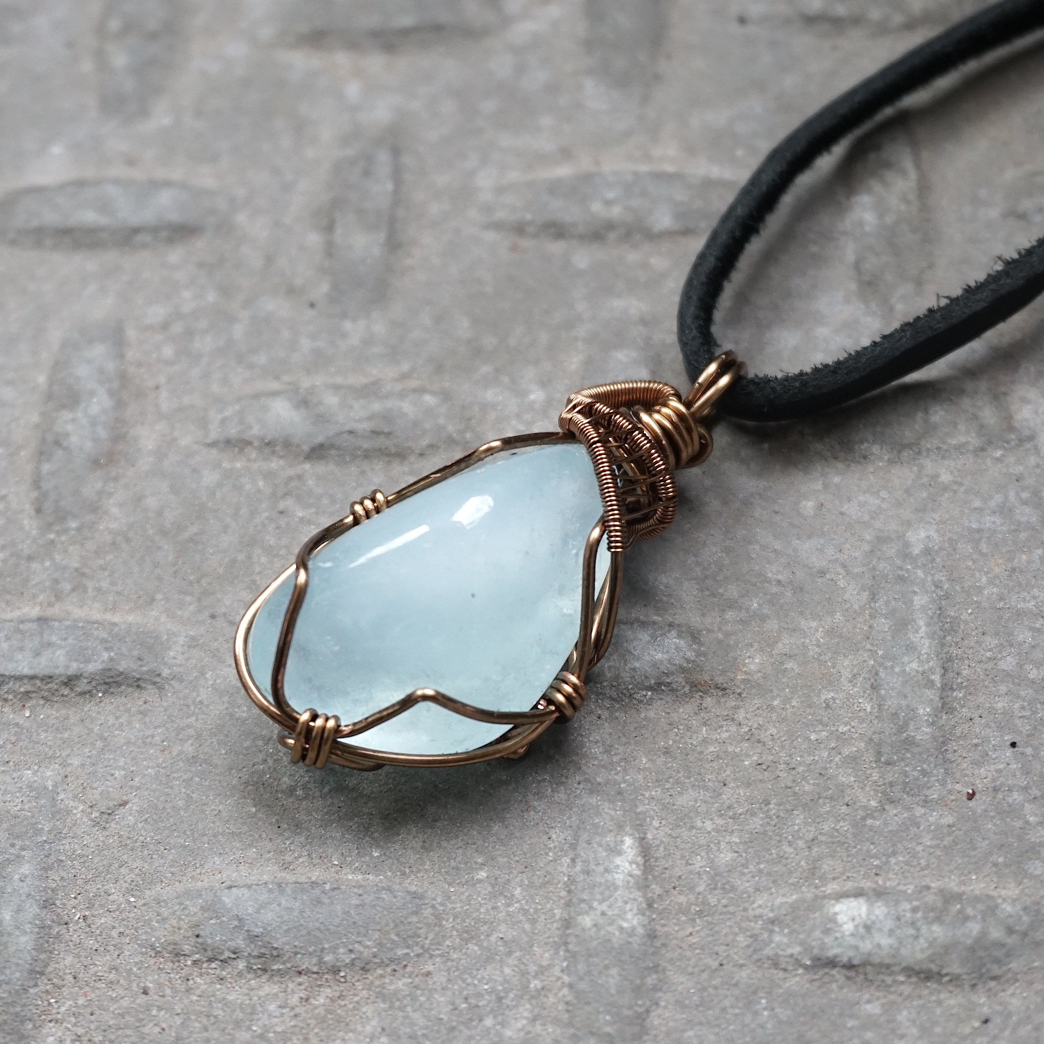 Vintage Raw Aquamarine Pendant Necklace for Men - Antique Bronze Chain Jewelry - Perfect for Gifts, Weddings & Special Occasions