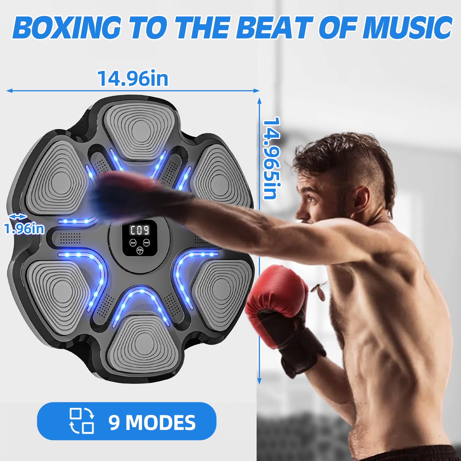 Smart Bluetooth Boxing Machine with Gloves - Wall Mounted Music Workout Equipment for Home & Gym | Perfect for Cardio Training, Stress Relief & Fitness Enthusiasts