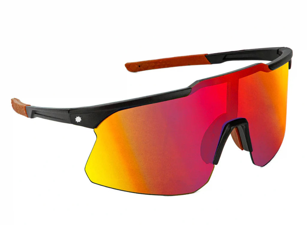 Glassy Cooper Speed Shades - Black/Red Mirror Polarized Sunglasses for Men & Women - UV Protection, Stylish & Durable for Driving, Running, Outdoor Sports