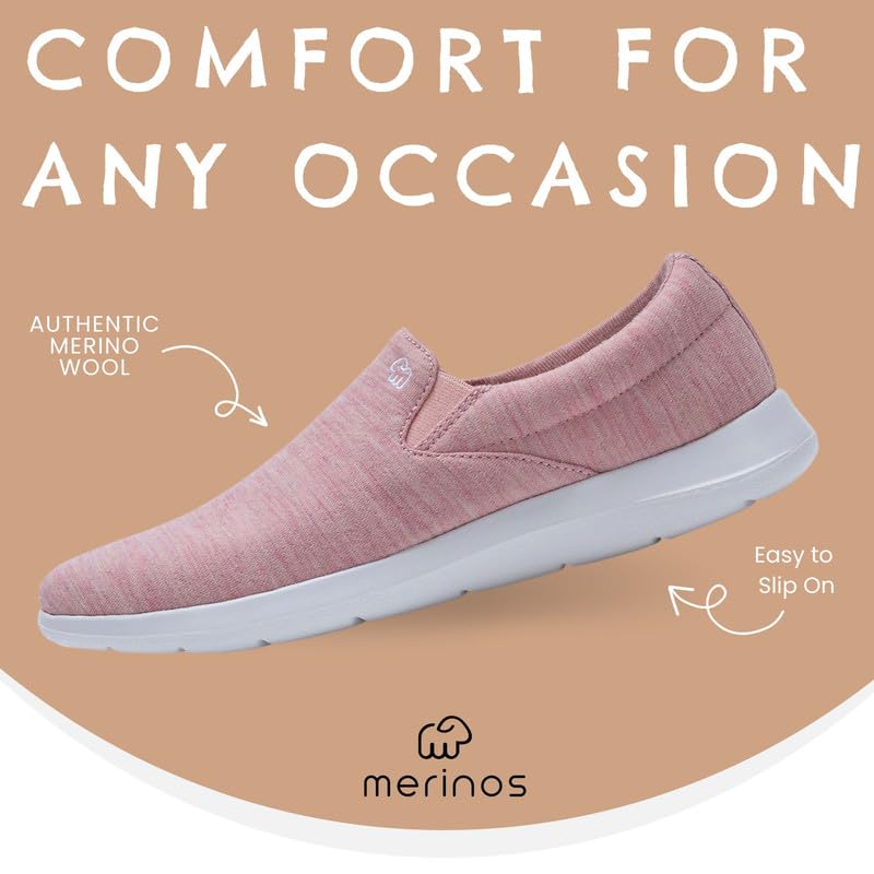 Merino Wool Women's Slip-On Sneakers - Lightweight & Durable Casual Shoes with Australian Wool - Perfect for Walking, Travel & Everyday Comfort