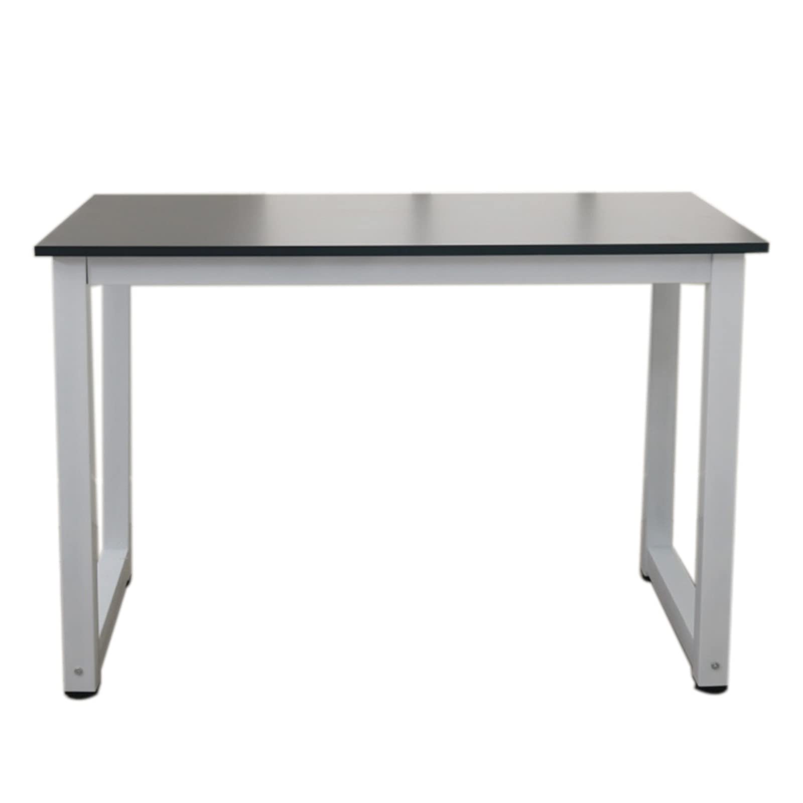 JASOYA GT7-DL 110cm Sturdy Wooden Computer Desk Black - Home Office Workstation, Gaming Desk, Study Table for Small Spaces