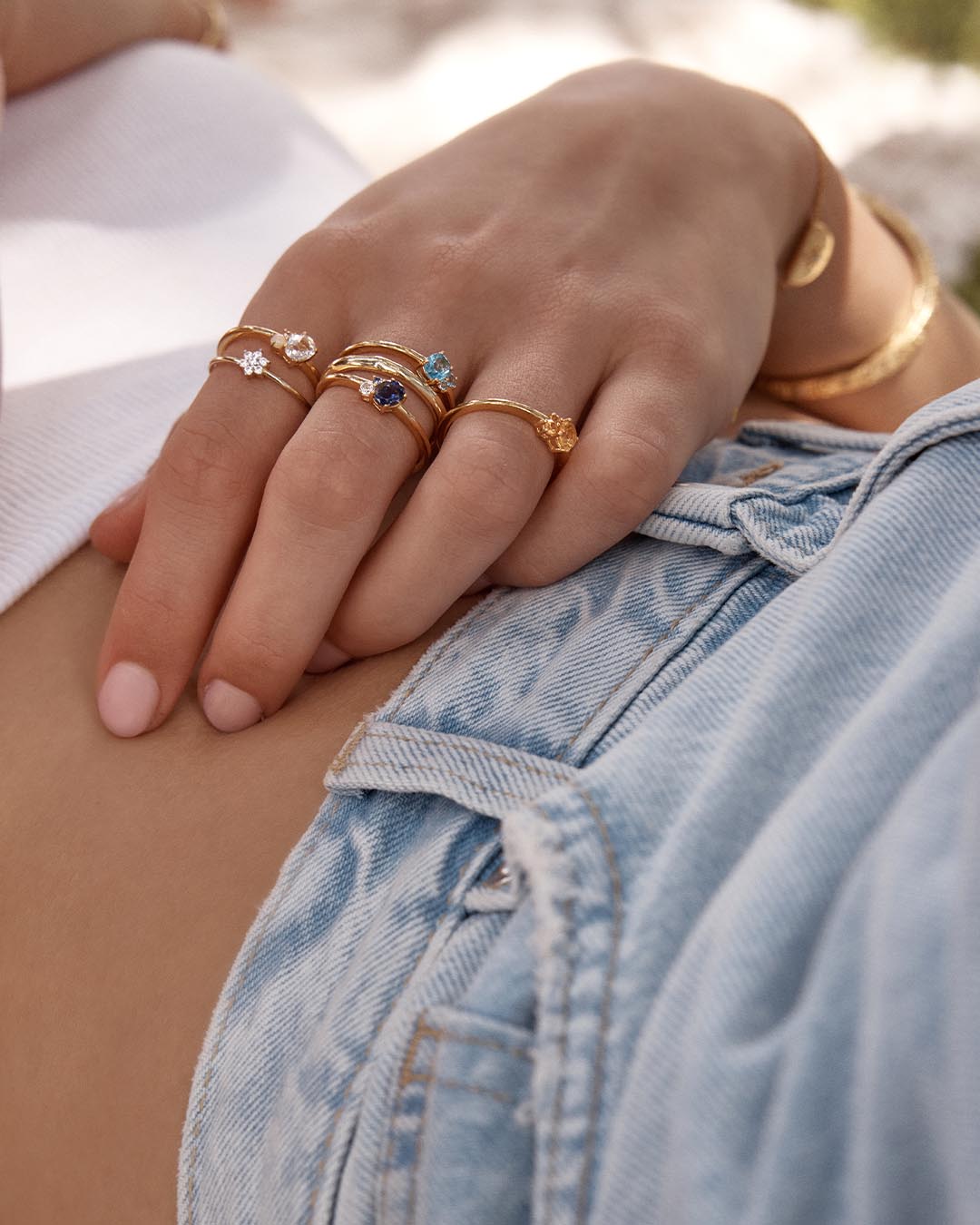18K Gold Vermeil Kindred Birthstone Ring - September Birthstone Jewelry for Women, Perfect Gift for Birthday, Anniversary & Special Occasions