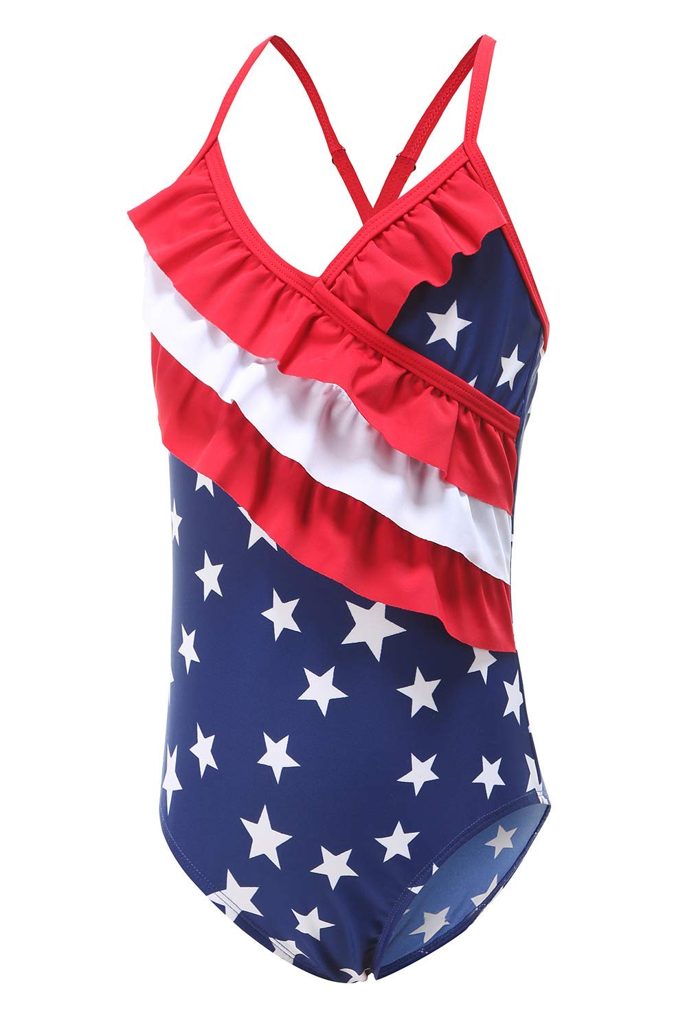 Hawaiian Ruffle One Piece Swimsuits for Girls - Summer Beach Bathing Suit | Perfect for Vacation, Pool Party & Water Play