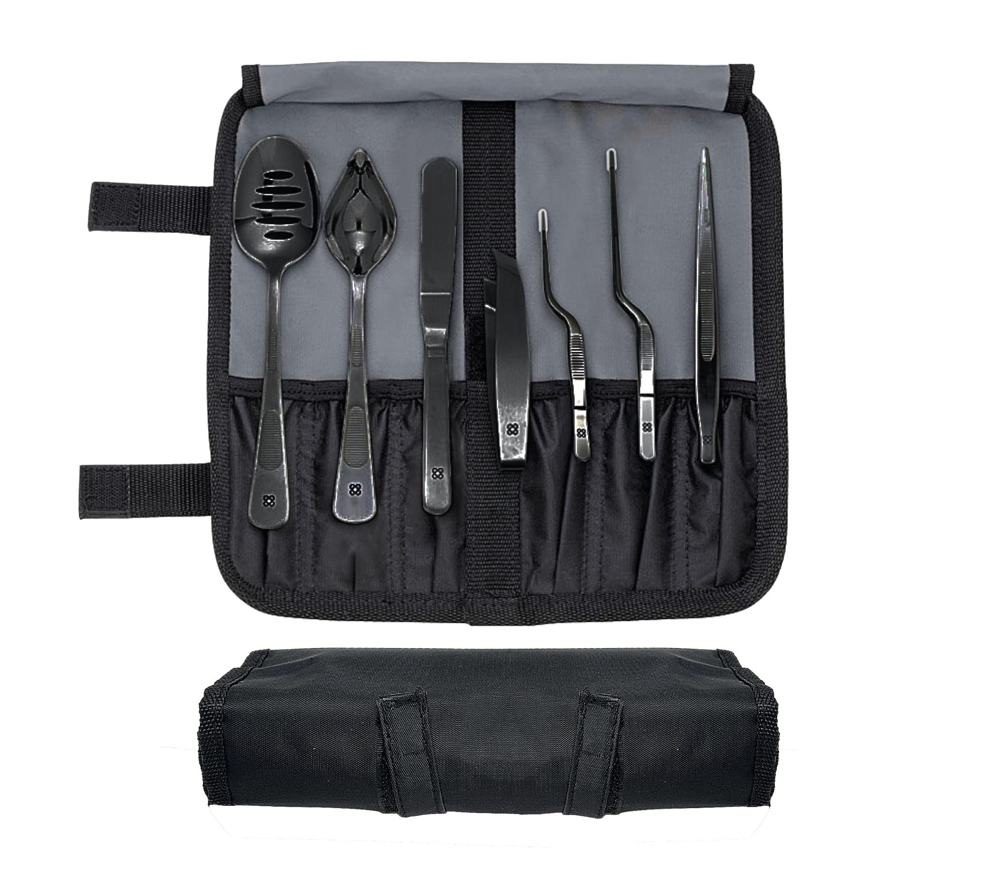 Professional Chef Plating Tools Set - 7-Piece Culinary Utensils Kit with Tweezers, Spoon, Fish Tongs, Spatula & Slotted Spoon | Modernist Cuisine Food Art Tools | Perfect for Fine Dining Presentation, Gourmet Cooking & Restaurant Food Styling