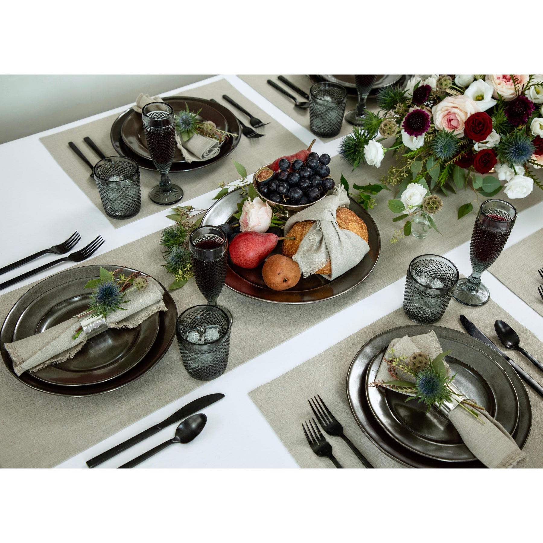 Elegant Diana Medium Weight Table Runner - Perfect for Dining Tables, Weddings, and Holiday Decor - 60-Inch Linen Table Runner for Stylish Home Decor