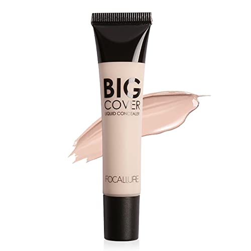 FOCALLURE Full Coverage Liquid Concealer - Oil Control, Long Lasting, No Clumping or Cracking - BEIGE Shade for Flawless Makeup | Perfect for Daily Wear, Photo Shoots & Special Occasions