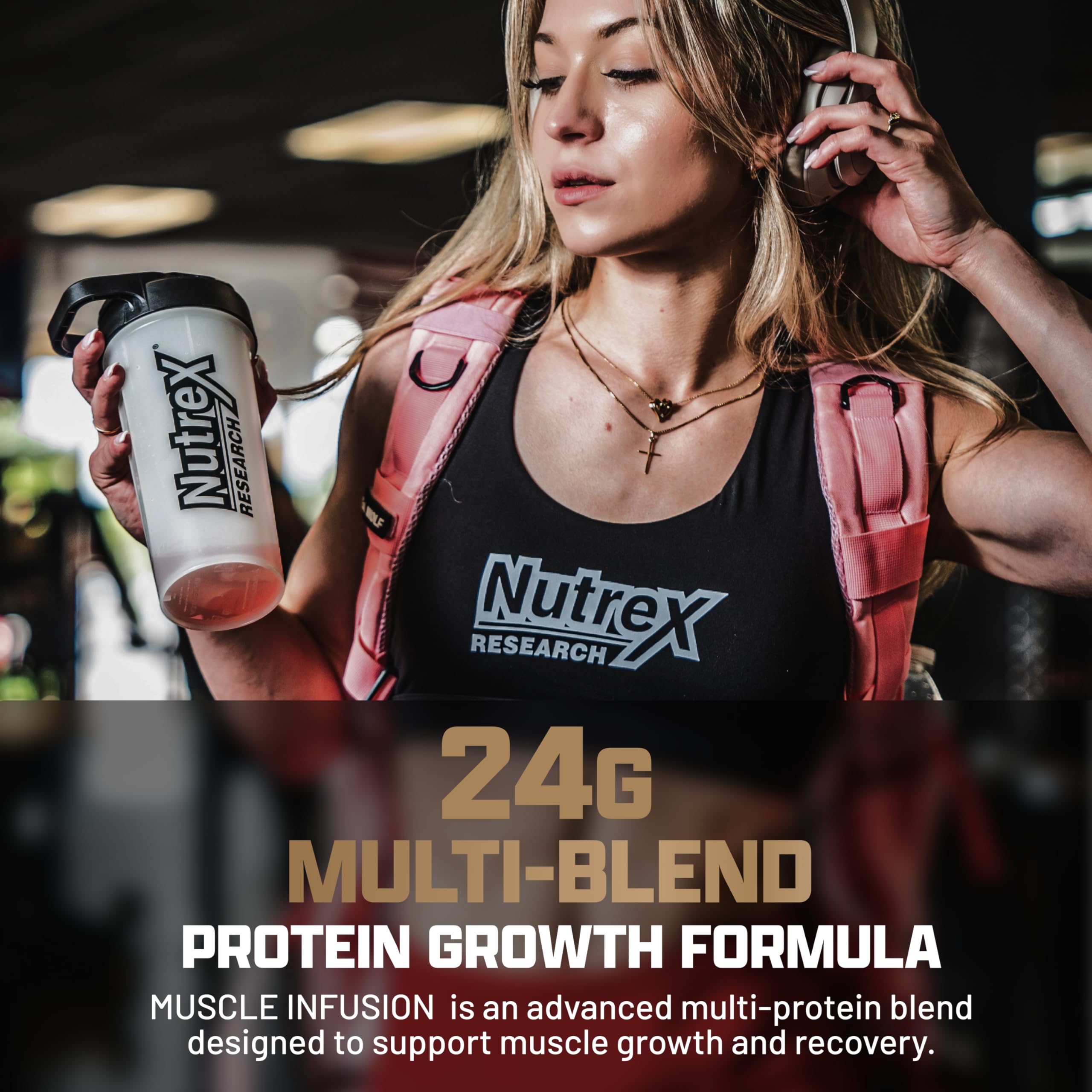 Nutrex Research Whey Protein Powder - 5lbs Chocolate Muscle Infusion Whey Isolate with EAA & High BCAA for Muscle Growth - Post Workout Recovery Supplement for Men & Women - Sports Nutrition with Great Taste & Texture - Ideal for Gym, Bodybuilding & Fitness Enthusiasts