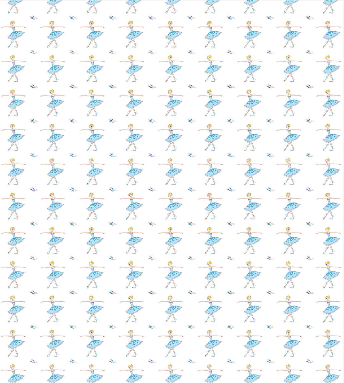 Ambesonne Ballerina Duvet Cover Set - Queen Size 3-Piece Bedding with 2 Pillow Shams, Soft Pencil Illustration of Slim Blonde Dancing Girl, White & Pale Sky Blue | Elegant Bedroom Decor for Girls, Teens & Ballet Lovers, Perfect Gift for Dancers & Ballet Enthusiasts