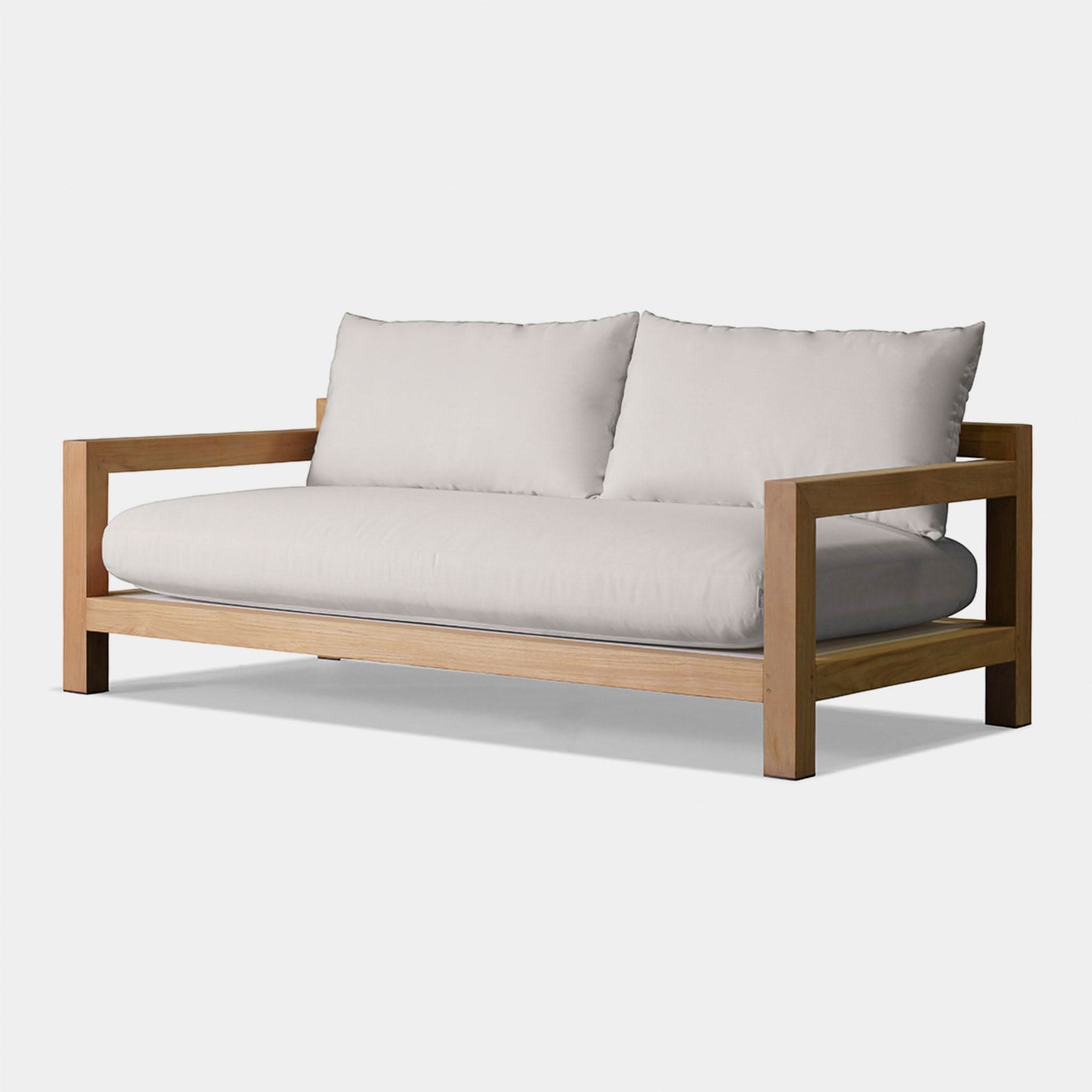 Pacific Teak 2-Seater Sofa - Modern Outdoor Patio Furniture for Garden, Poolside & Backyard Relaxation