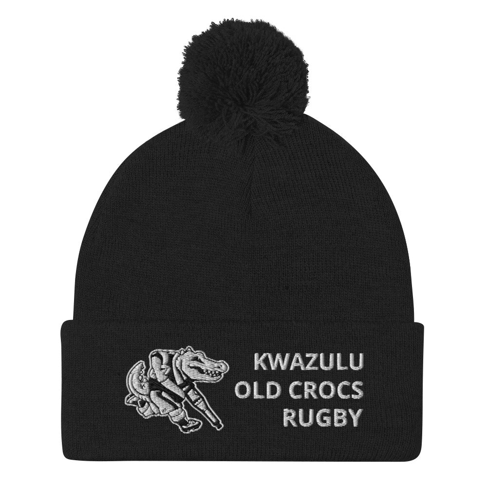 KwaZulu Old Crocs Pom Beanie - Warm Winter Hat for Men & Women - Cozy Knit Hat for Outdoor Activities, Skiing, Snowboarding and Casual Wear