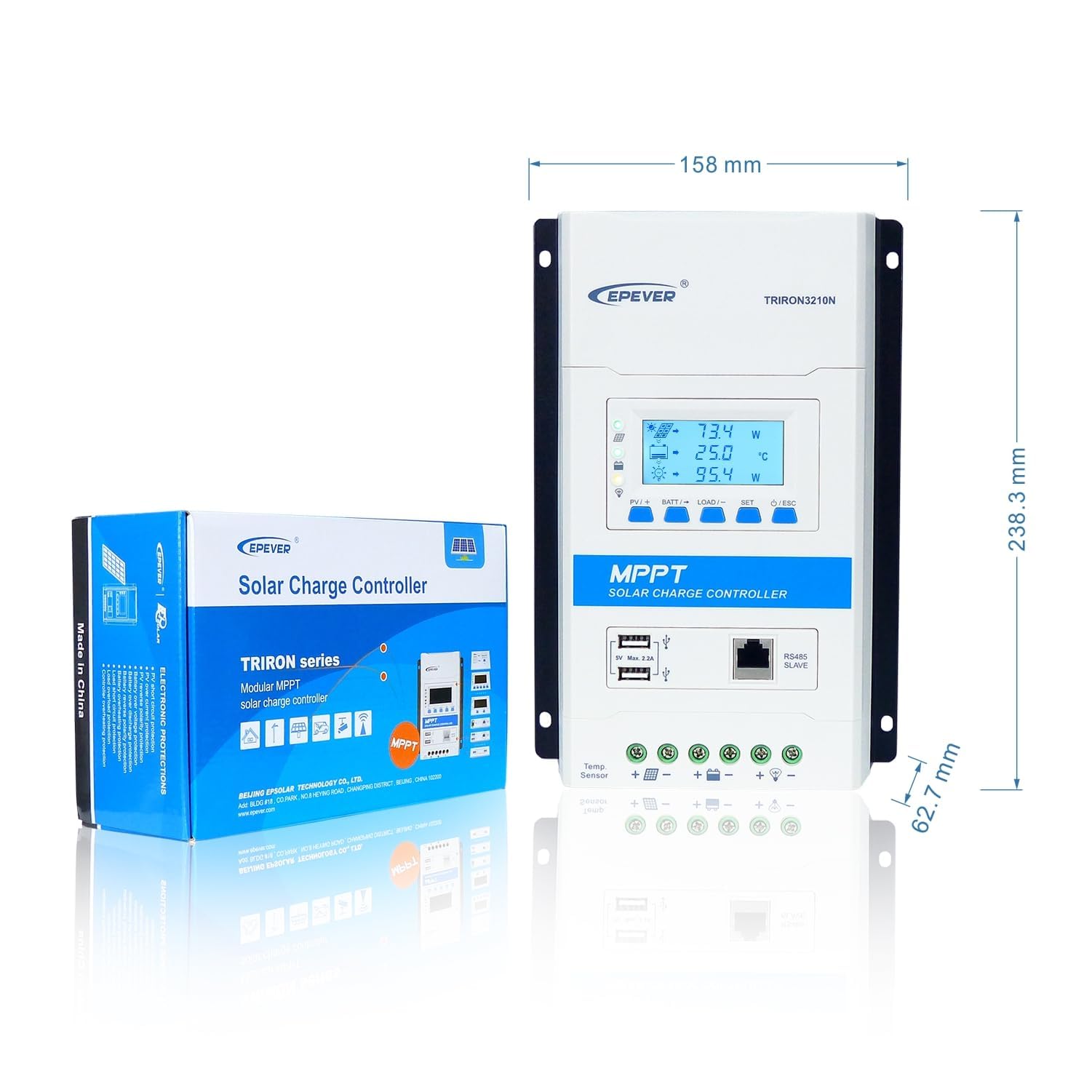 EPEVER 30A MPPT Solar Charge Controller 12V/24V Auto, Max PV 150V Input, 390W/780W Solar Panel Regulator for Sealed/AGM/Gel/Flooded/LiFePO4 Lithium Batteries - Perfect for RV, Marine, Off-Grid & Home Solar Systems