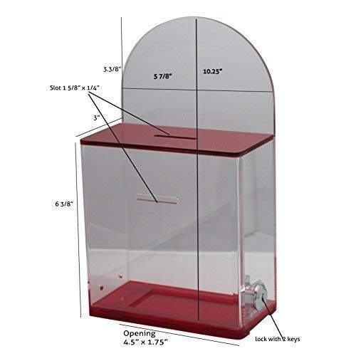 MCB Locked Donation Box with Clear Display Panel - Secure Fundraising Collection Box for Churches, Schools & Events - Translucent Green Charity Money Box - Perfect for Donations, Tickets & Cash Collections