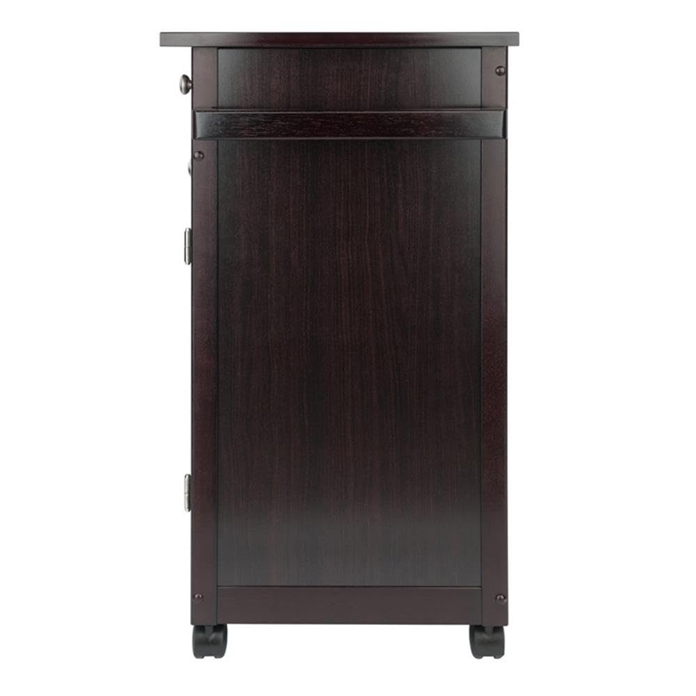 WINSOME Savannah Espresso Kitchen Island with Storage Shelf - Perfect for Small Kitchens, Dining & Breakfast Nooks