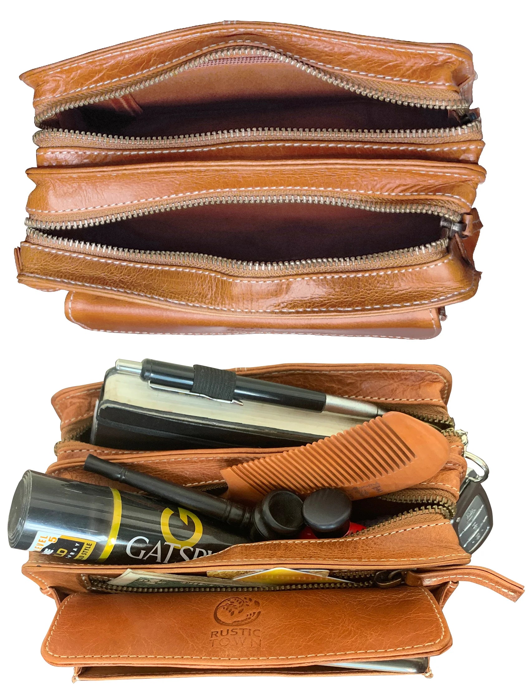 Premium Men's Leather Wrist Wallet - Slim RFID Blocking Travel Pouch for Cash, Cards & Essentials | Perfect for Gym, Travel & Everyday Use