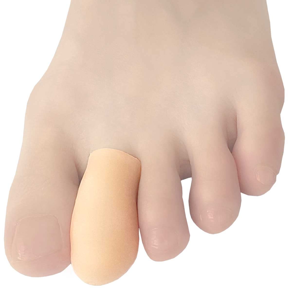 Chiroplax Gel Toe Cap Sleeve Protector - 6 Pack X-Small Beige - Bunion, Hammer Toe, Callus & Corn Relief - Soft Cushion Pads for Pain Relief & Toe Protection - Ideal for Running, Hiking & Everyday Comfort