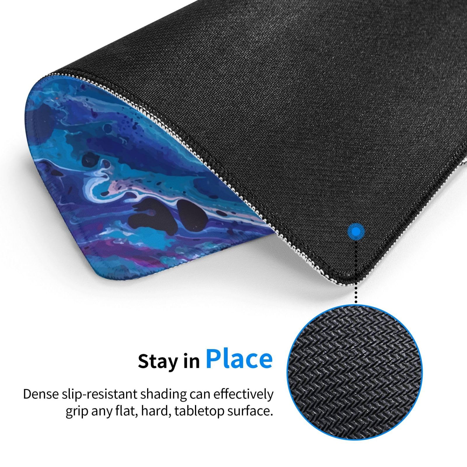 Blue Quicksand Gaming Mouse Pad - Non-Slip Rubber Base Desk Mat for PC, Laptop & Wireless Mouse (7x8.6in/7.9x9.5in) - Perfect for Office Work, Gaming & Home Computer Use