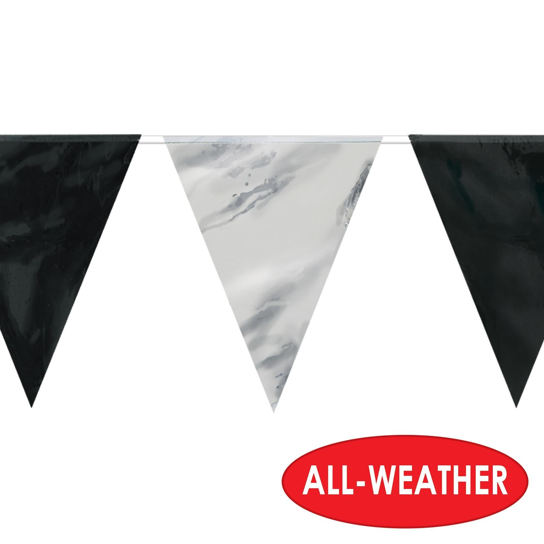 12 Pack Beistle Black and Silver Party Pennant Banner - Perfect for Birthday Decorations, Graduation Parties, and Holiday Celebrations