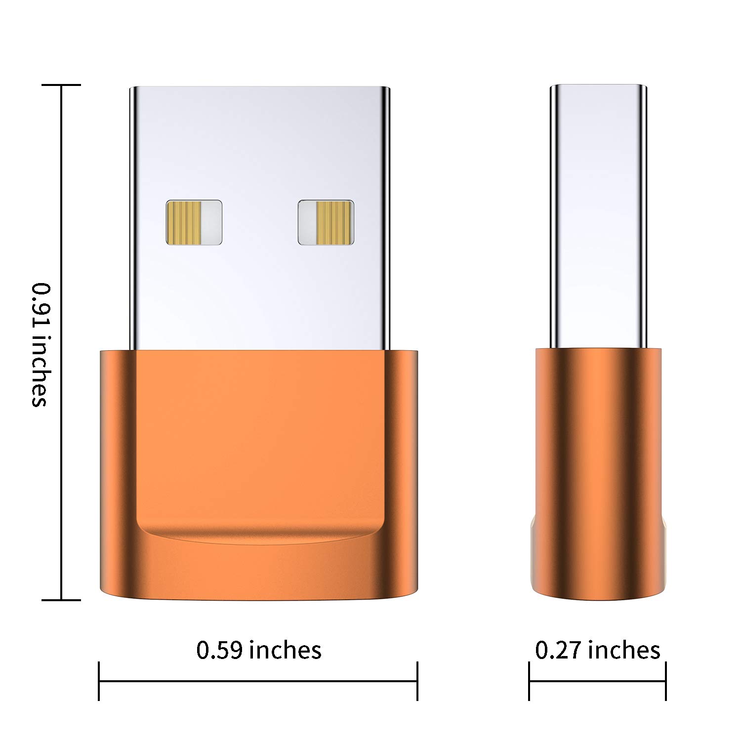 USB C Female to USB Male Adapter (4-Pack) - Type C to USB A Charger Cable Converter Compatible with iPhone 11/12/13/14/15 Pro Max, Samsung Galaxy S23/S24/Note 20 Ultra, iPad Air/Mini, AirPods & Google Pixel - Fast Charging Data Sync for Phones, Tablets & Laptops