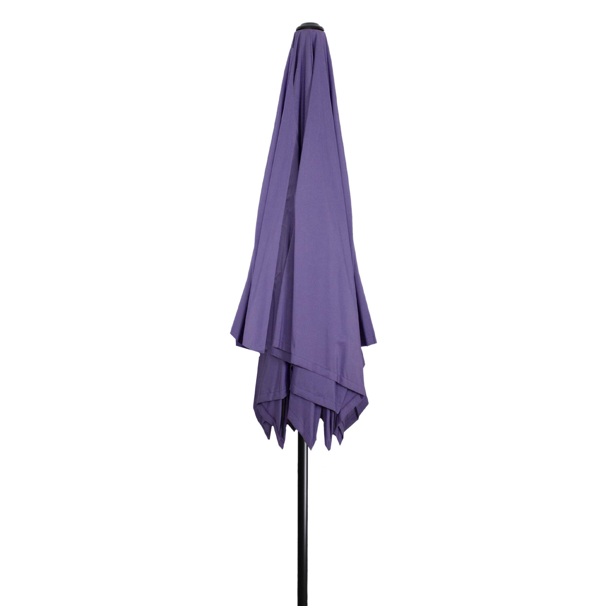 8.85ft Purple Outdoor Patio Lotus Umbrella with Easy Hand Crank - Perfect for Poolside, Garden, Backyard, and Beach Shade
