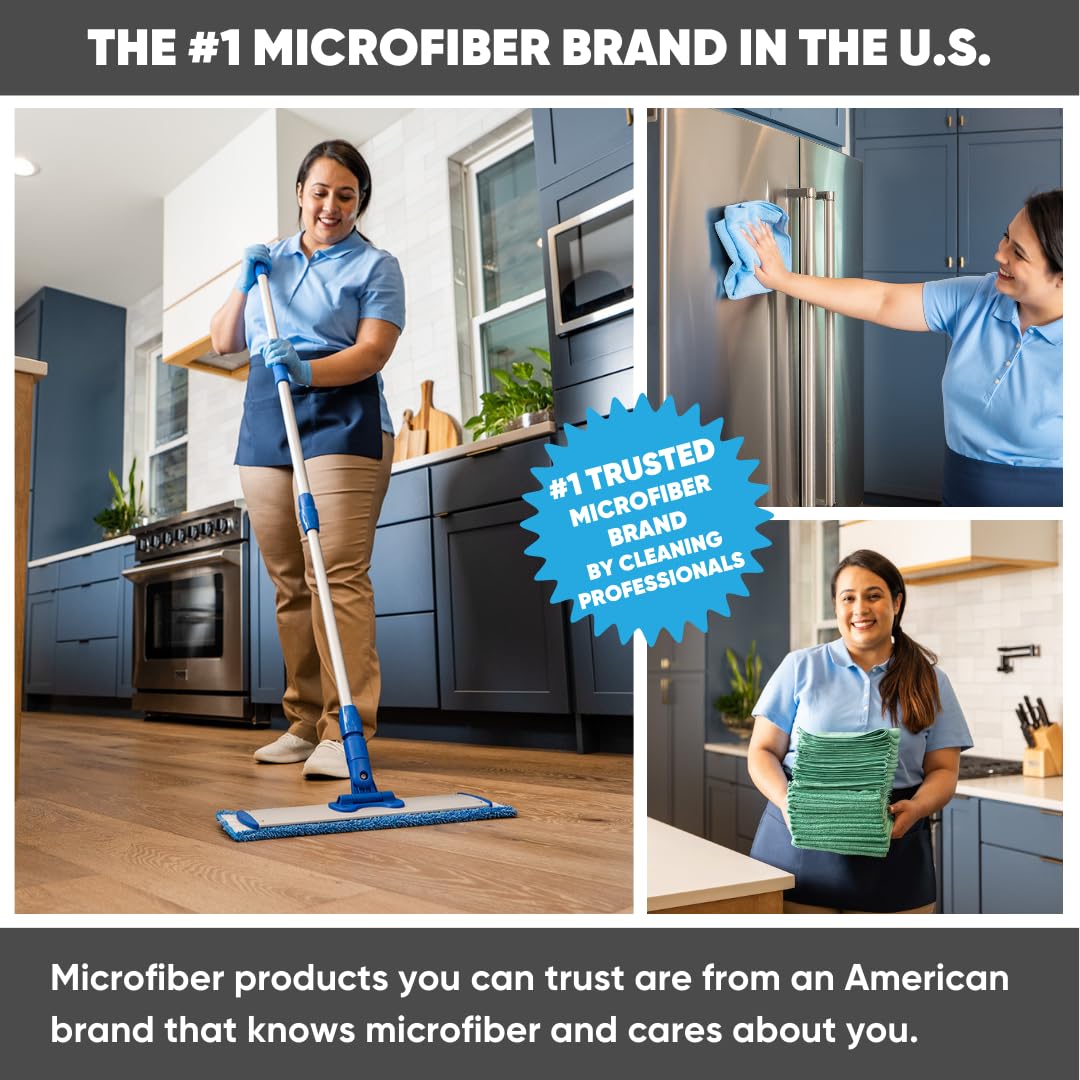 Bulk 18 Inch Microfiber Wet Mop Pads - 108 Count Case for Wholesale | Compatible with All Velcro Mop Frames | Machine Washable & Reusable | Perfect for Commercial Cleaning, Janitorial Services & Home Use