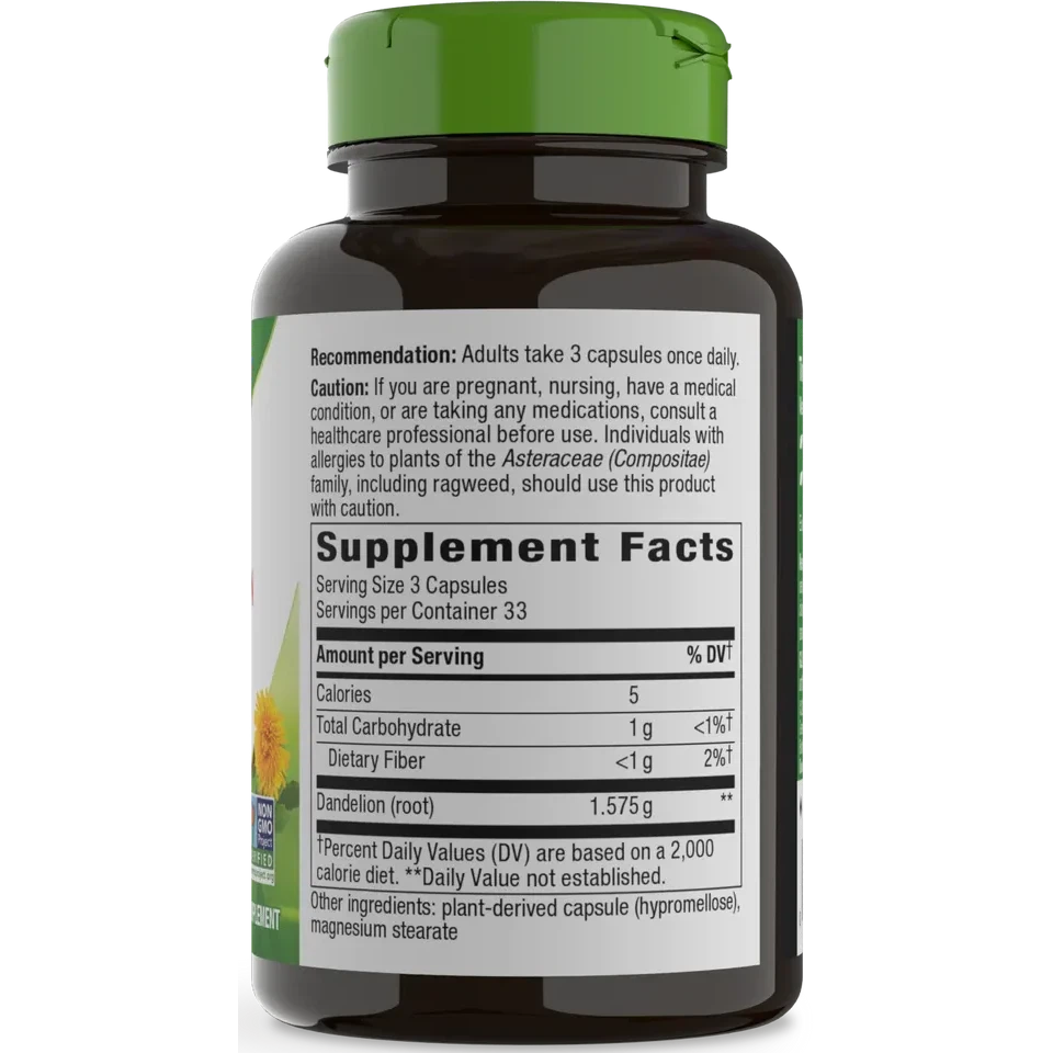 Nature's Way Dandelion Root Supplement - Organic Herbal Tea & Detox Support for Liver & Digestion | Perfect for Daily Wellness & Detox Tea Blends