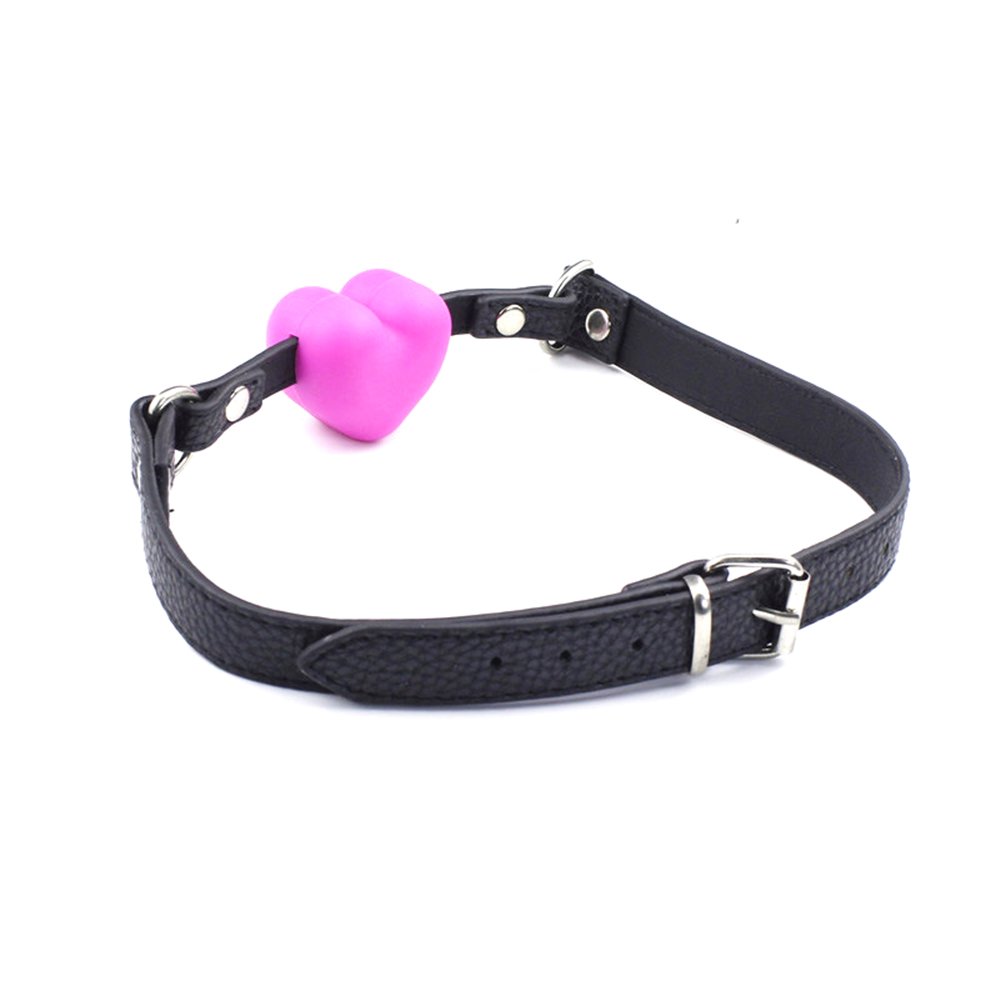 Breathable Silicone Heart Open Locking Mouth Gag with Strap - BDSM Bondage Sex Toy for Beginners, Couples Play & Sensory Exploration