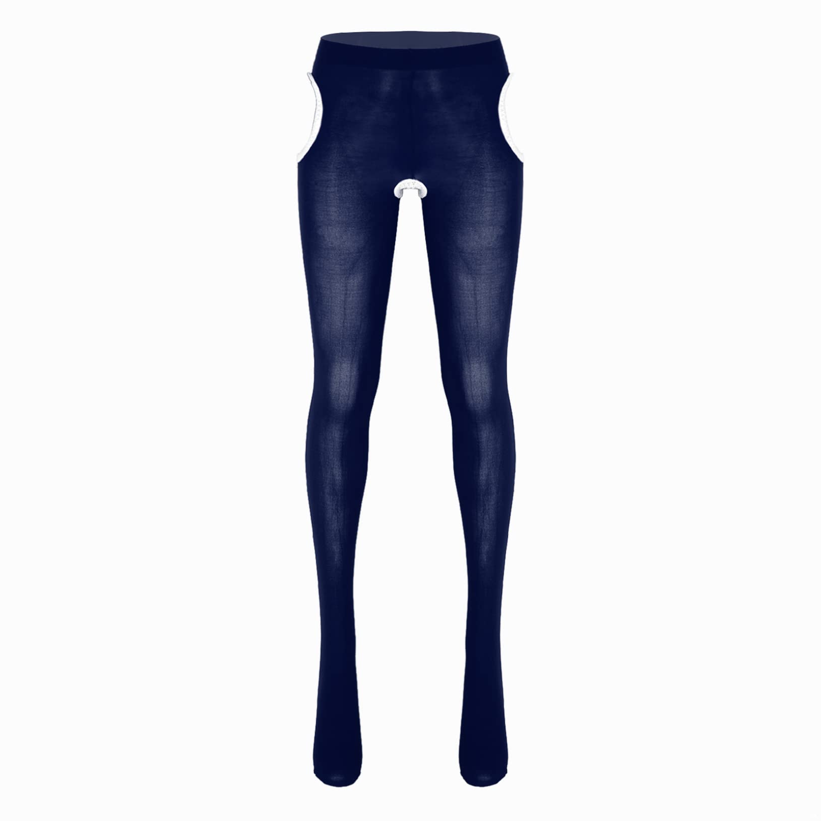 Freebily Women's Suspender Pantyhose - Sexy Cutout Tights, Stretchy Footed Hosiery & Stockings for Party, Cosplay & Night Out