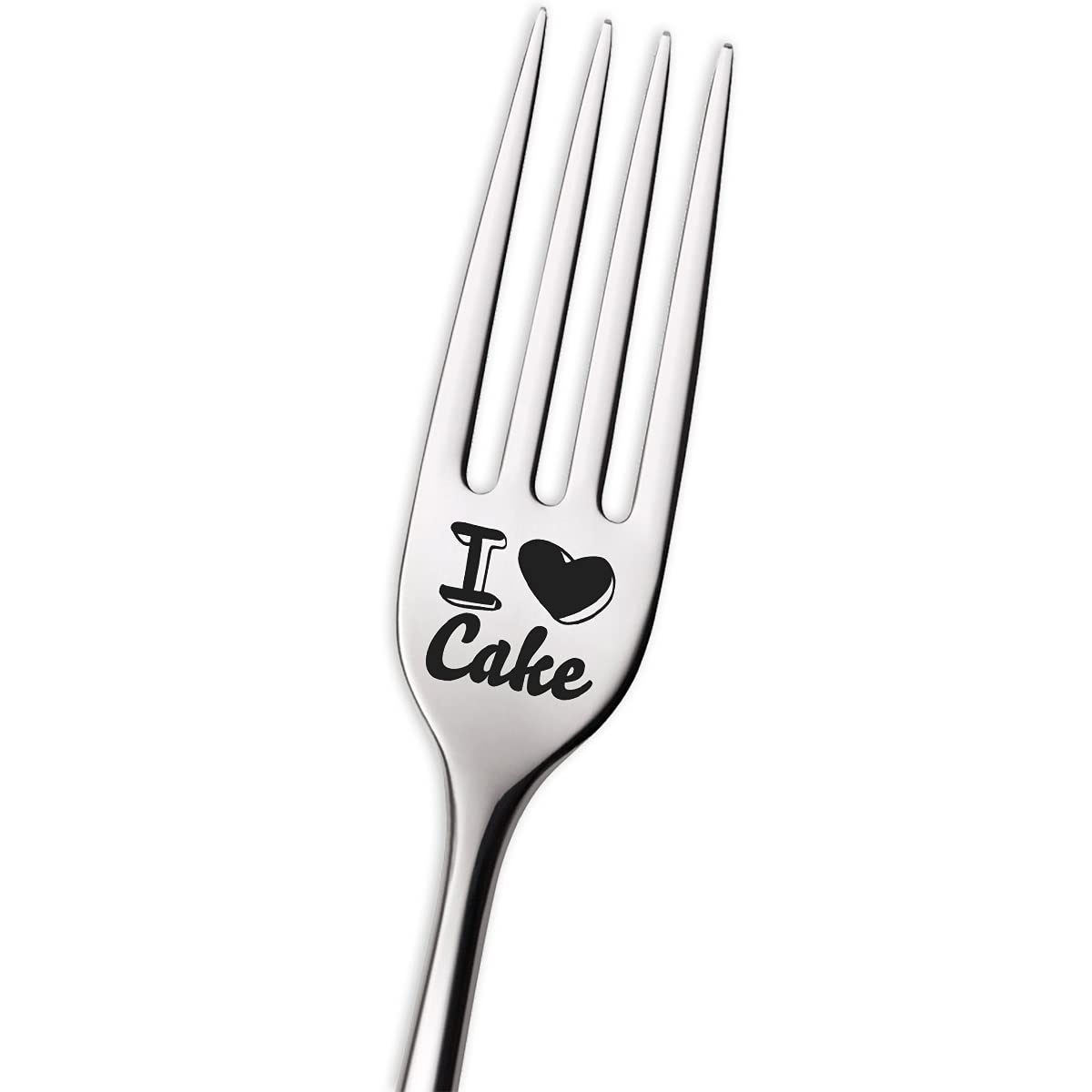 Engraved Stainless Steel 'I Love Cake' Fork - Funny Gift for Best Friend, Him, Her, Men & Women | Perfect Cake Lover Gift for Birthday, Valentine's Day, Christmas | Ideal for Dessert Parties, Baking Enthusiasts & Hostess Gifting