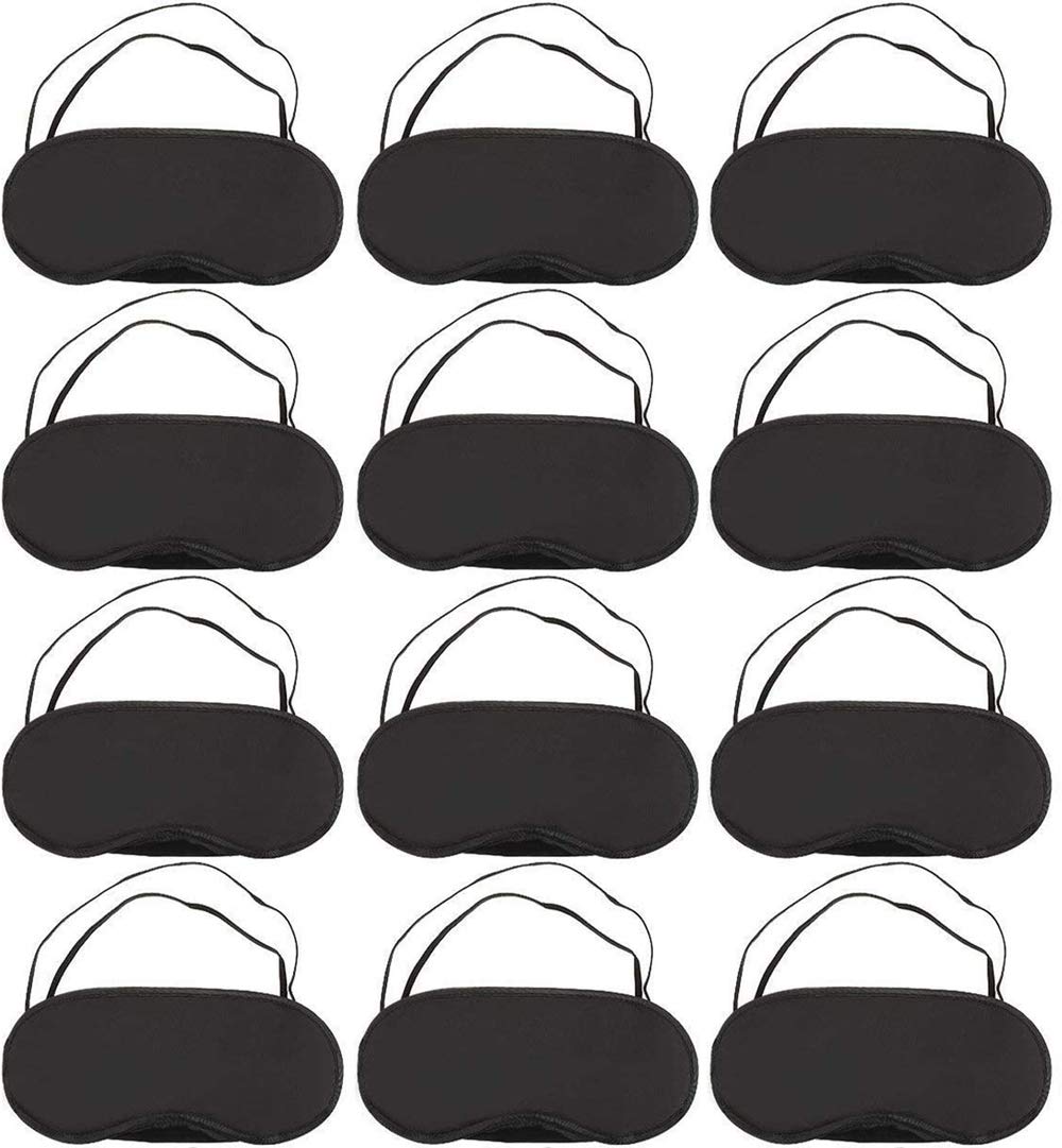 24 Pcs Soft Comfortable Eye Mask for Sleeping, Travel & Party - Blackout Blindfold with Nose Pad for Better Sleep - Perfect for Airplane, Nap, Meditation & Nighttime Use