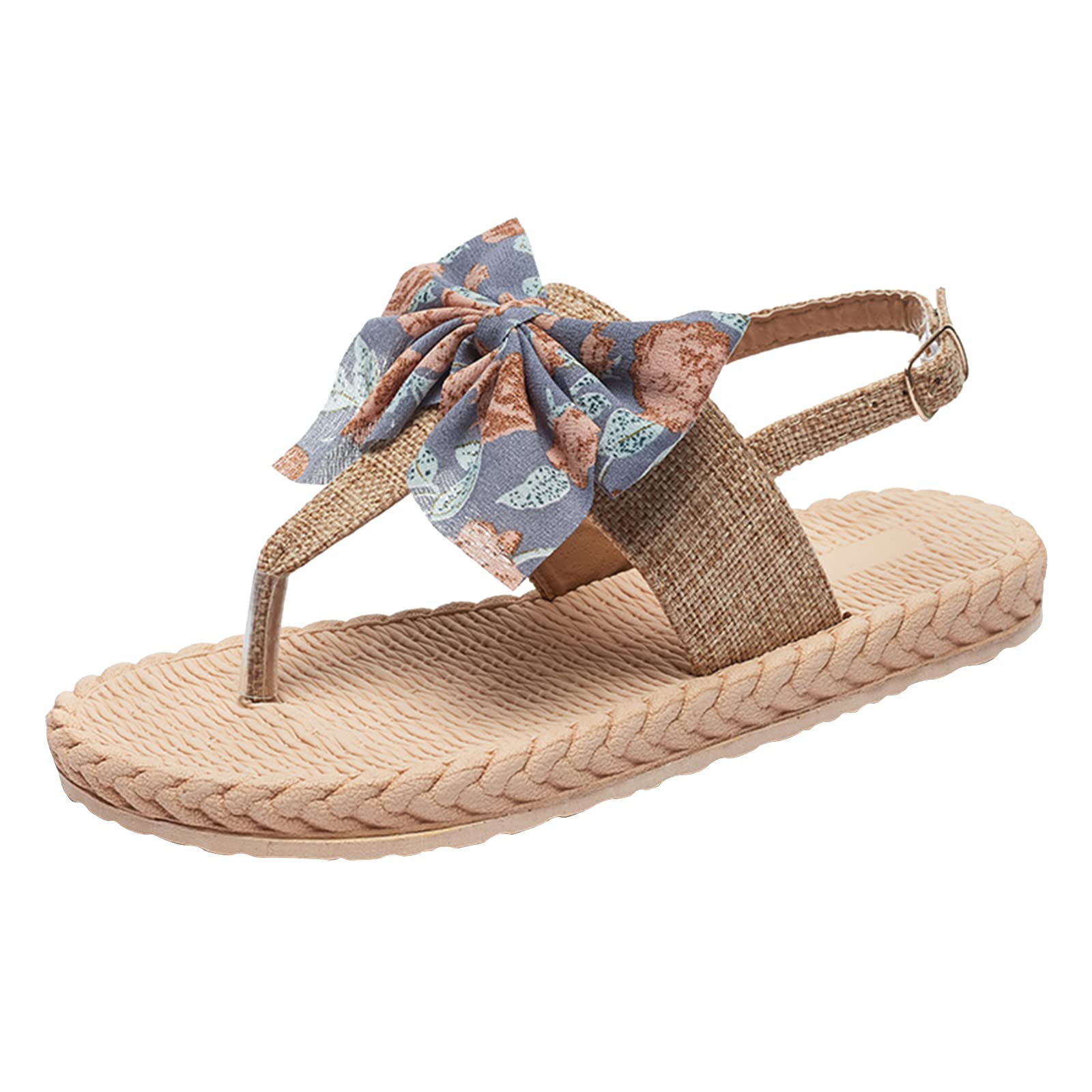 Women's Floral Chiffon Flip Flops - Beach & Summer Sandals for Casual Wear