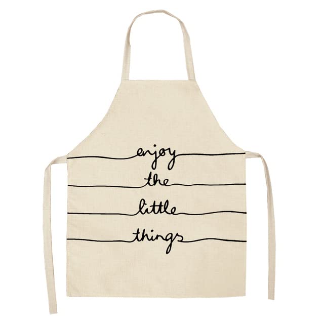 3D Printing Cute Black and White Geometric Letter Kitchen Apron - Unisex Cotton Cooking Baking Apron for Home, Shop, and Clean