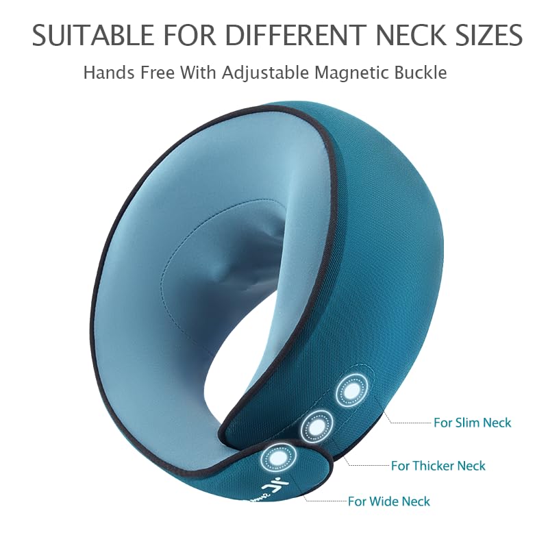 7C Wireless Neck Massager with Heat - 3D Shiatsu Kneading for Shoulder & Neck Pain Relief, Portable Electric Massage Device (Green) - Perfect for Home, Office & Travel Relaxation