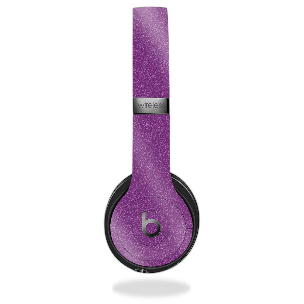 MightySkins Glossy Glitter Protective Skin Cover for Beats Solo 3 Wireless Headphones - Purple | Durable High-Gloss Finish | Easy to Apply & Remove | Made in USA | Perfect for Gym, Travel & Style Protection