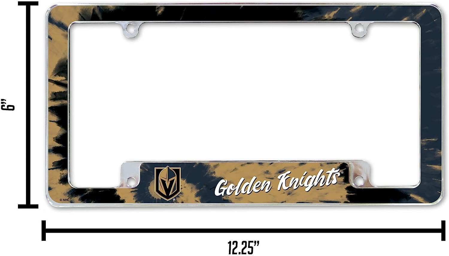 Las Vegas Golden Knights Chrome Metal License Plate Frames (Set of 2) - Bold Tie Dye Design - Perfect for Cars, Trucks & Motorcycles - Show Team Spirit on the Road