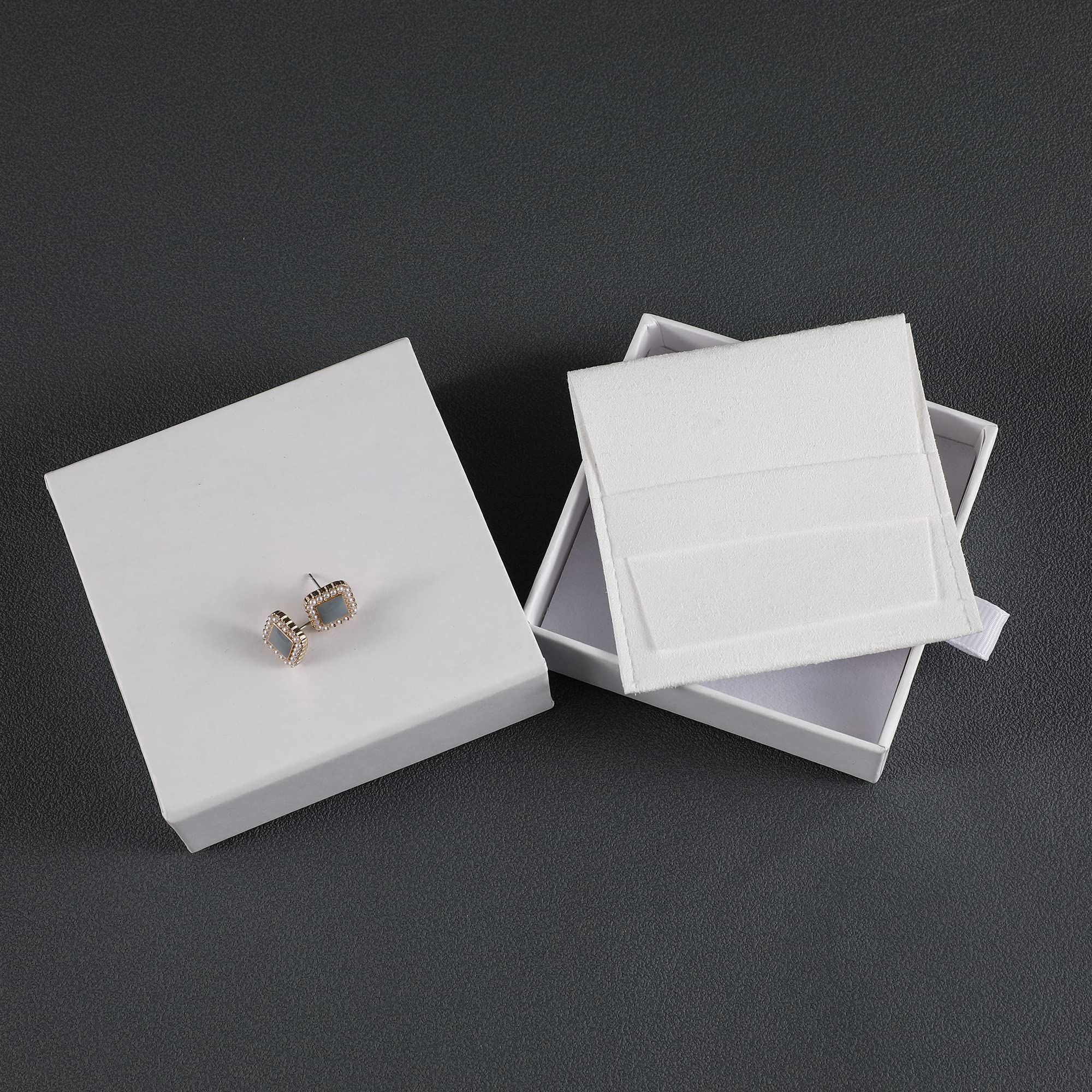 40pcs White Microfiber Jewelry Pouch 8x8cm - Luxury Envelope Style Gift Bags for Earrings, Necklaces, Bracelets & Rings - Perfect for Jewelry Packaging, Storage & Gift Giving