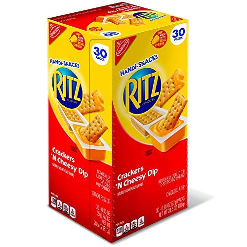 Nabisco Handi-Snacks Ritz Crackers with Cheesy Dip - 30 Packs (95 oz Total) - Bulk Snacks for Kids Lunch, Office, Parties & On-the-Go
