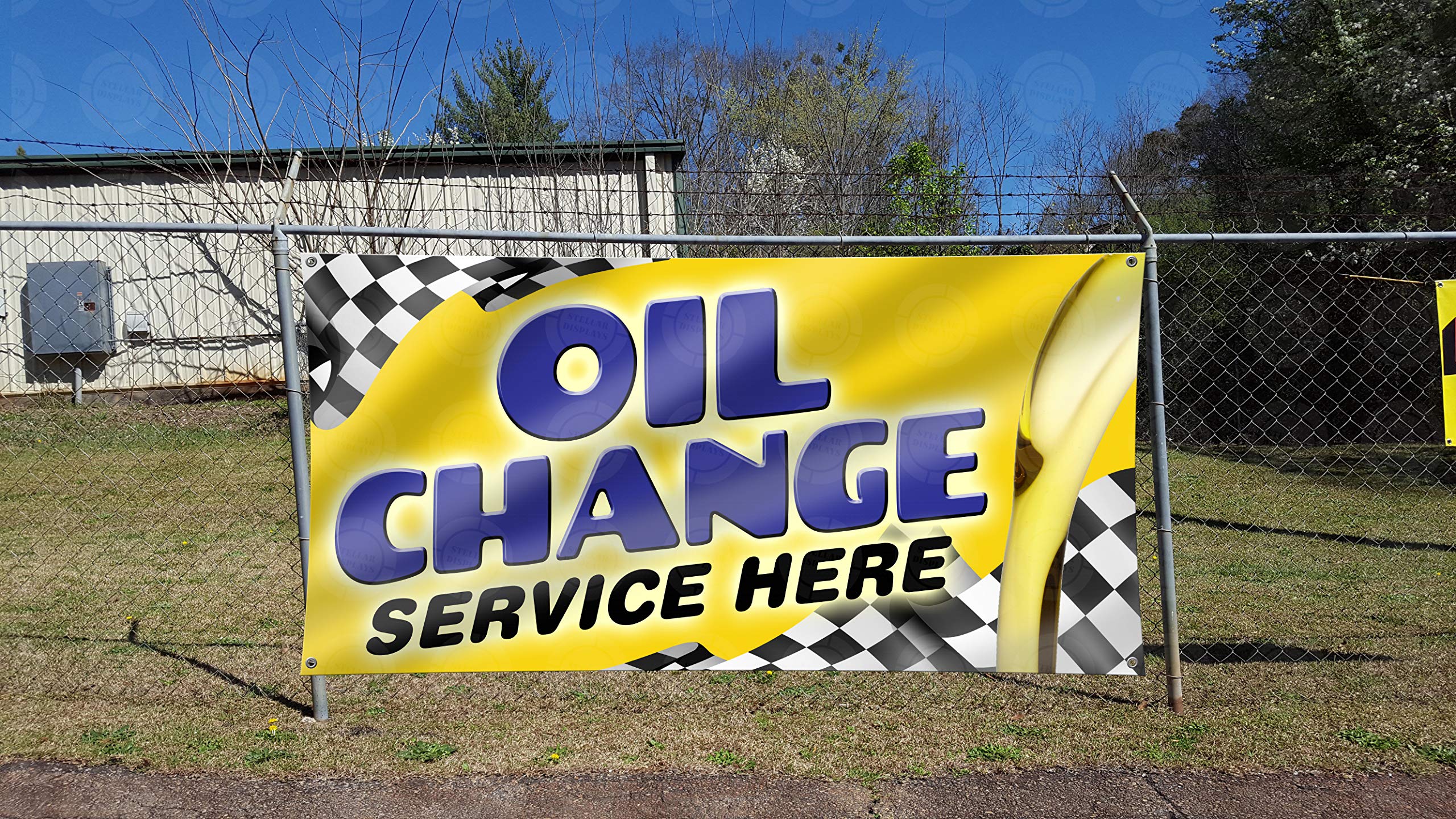 5ft x 10ft Oil Change Service Banner - Durable Automotive Mechanic Shop Sign for Grand Opening & Business Promotion | Perfect for Car Repair Shops, Auto Service Centers & Dealerships