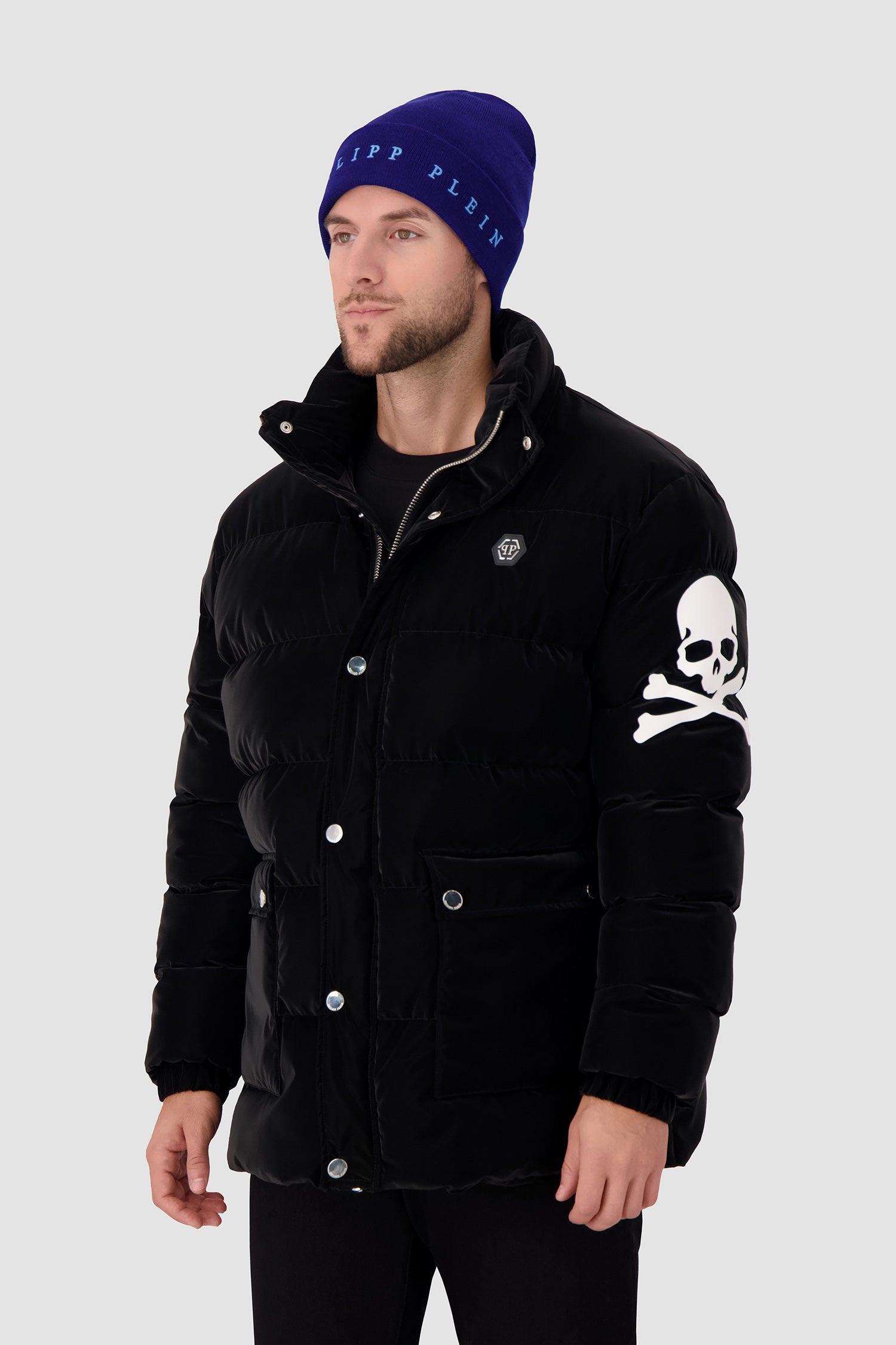 Philipp Plein Navy Baseball Cap for Men - Stylish Adjustable Snapback Hat for Casual Wear & Outdoor Activities