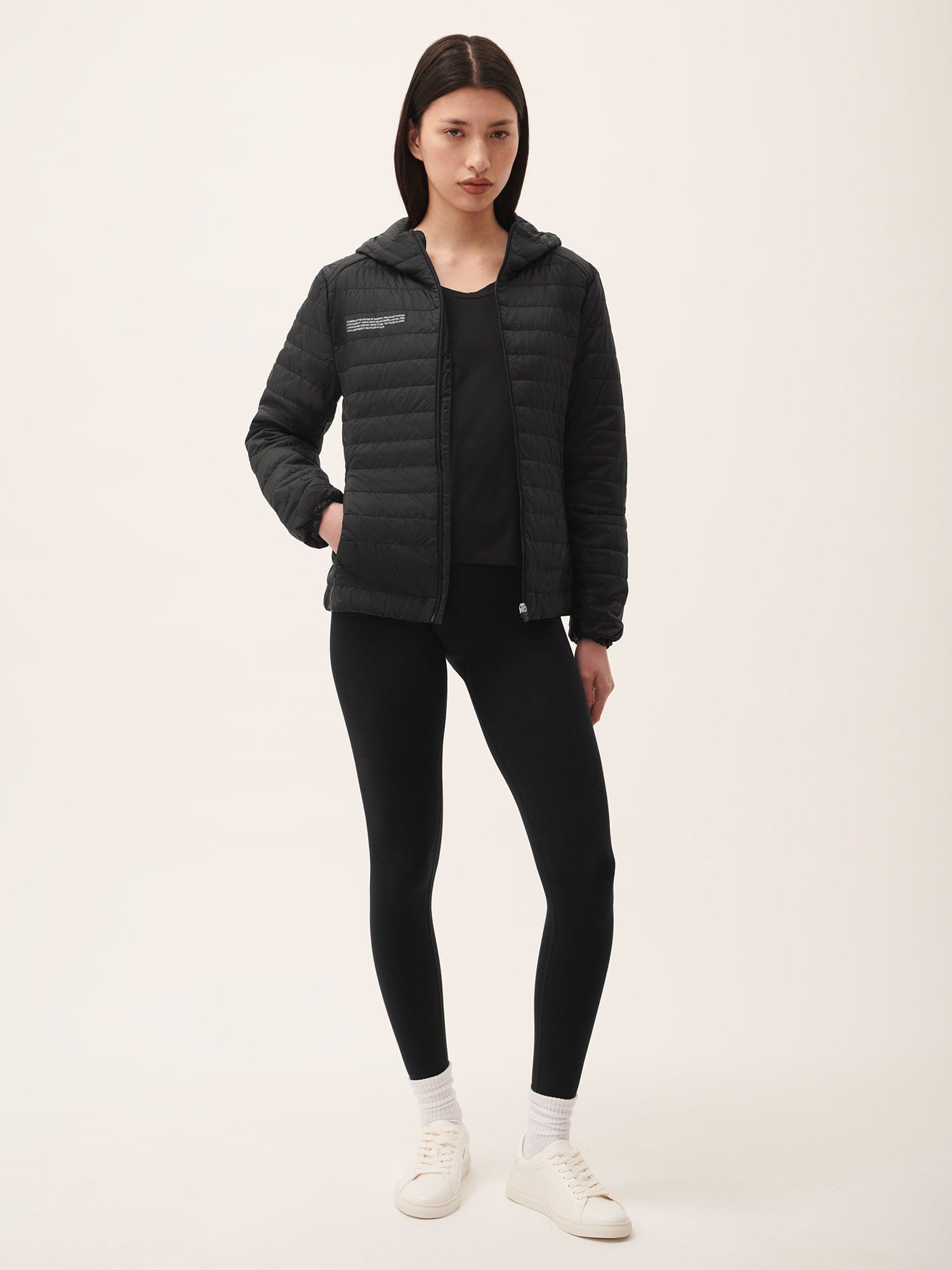 Women's Lightweight Floral Puffer Jacket - Black | Stylish Winter Coat for Outdoor Activities & Casual Wear