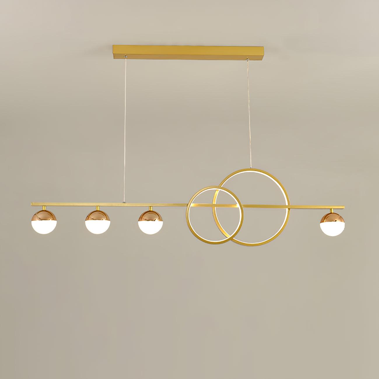 Brooklyn Double Circle Chandelier - Modern LED Pendant Light Fixture for Dining Room, Living Room & Bedroom | Elegant Home Lighting Decor