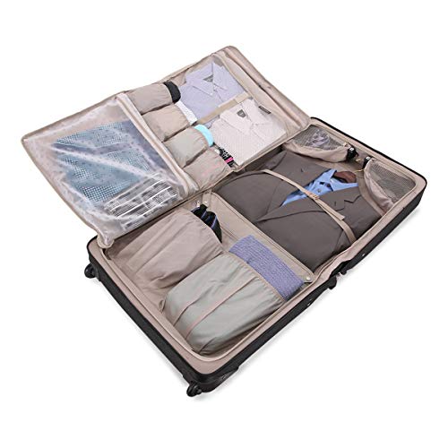SWISSGEAR Full-Size Effortless Folding Wheeled Garment Bag - Rolling Travel Luggage for Men & Women (Black) | Perfect for Business Trips, Weddings & Air Travel