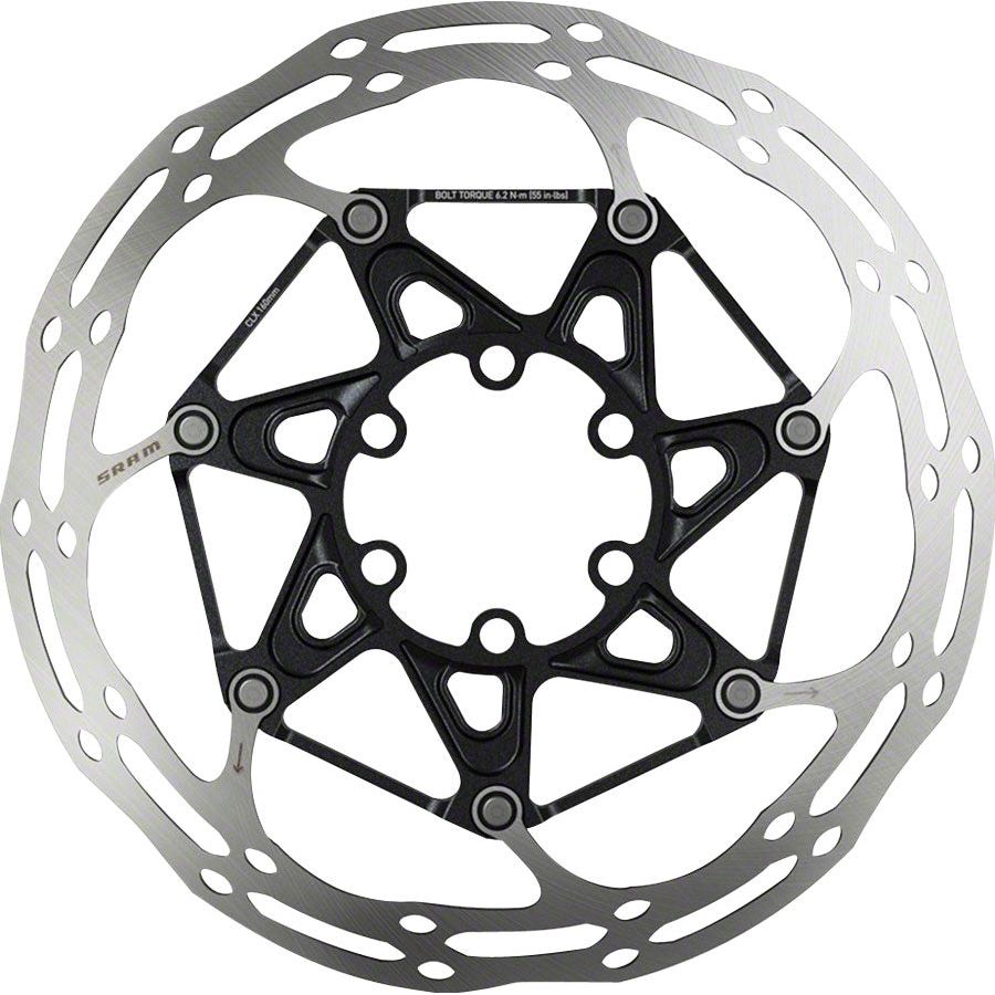 SRAM Centerline X Disc Brake Rotor 160mm - 6 Bolt Mount with Titanium Bolts (Silver/Black) | High-Performance Braking for Mountain Bikes & Road Bikes | Perfect for Trail Riding, Downhill & Commuting