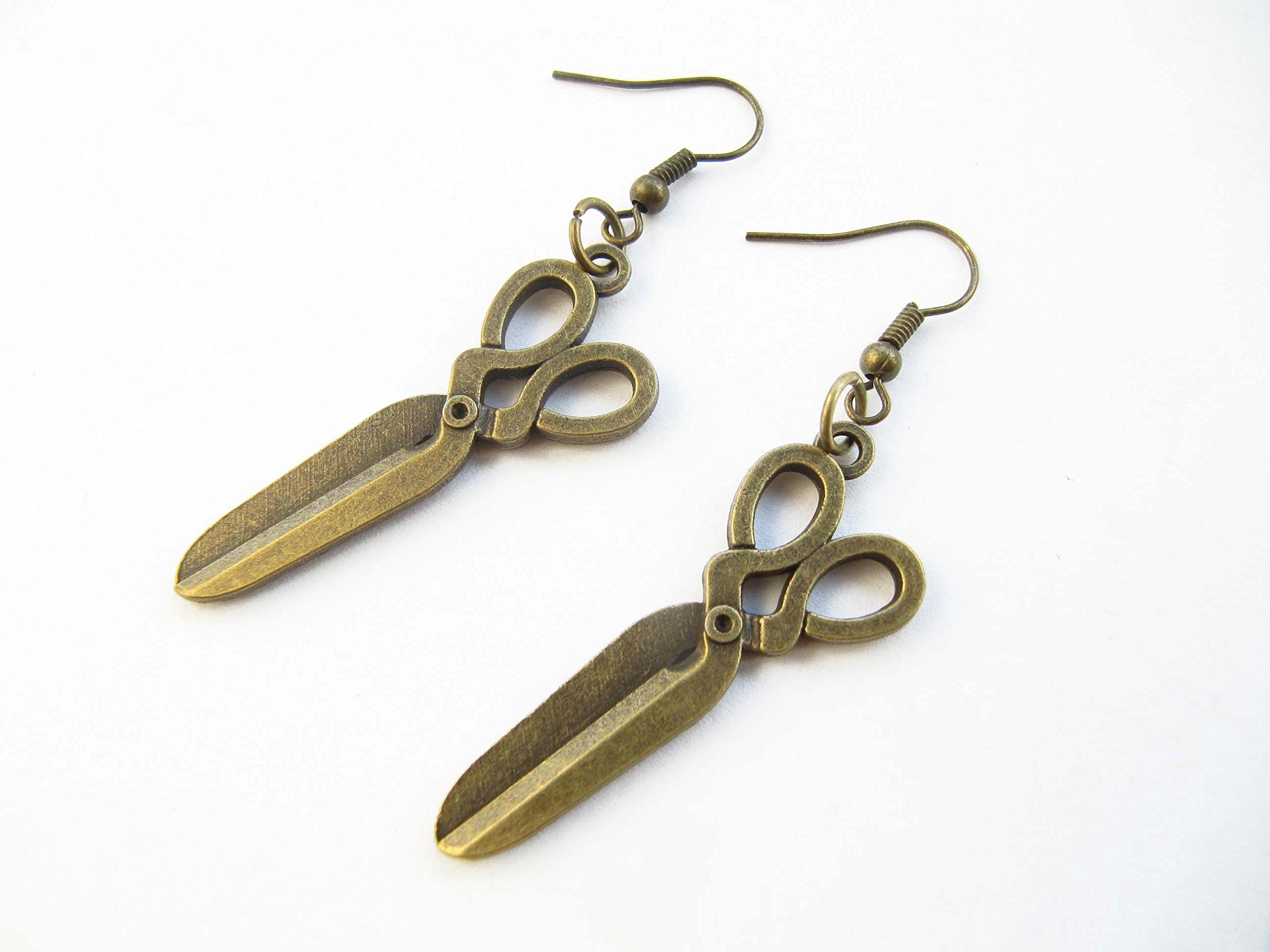 Steampunk Scissors Earrings - Victorian Steam Punk Jewelry for Women | Funky Gothic Hairdresser Tailor Rockabilly Accessories | Perfect for Cosplay, Costume Parties & Alternative Fashion