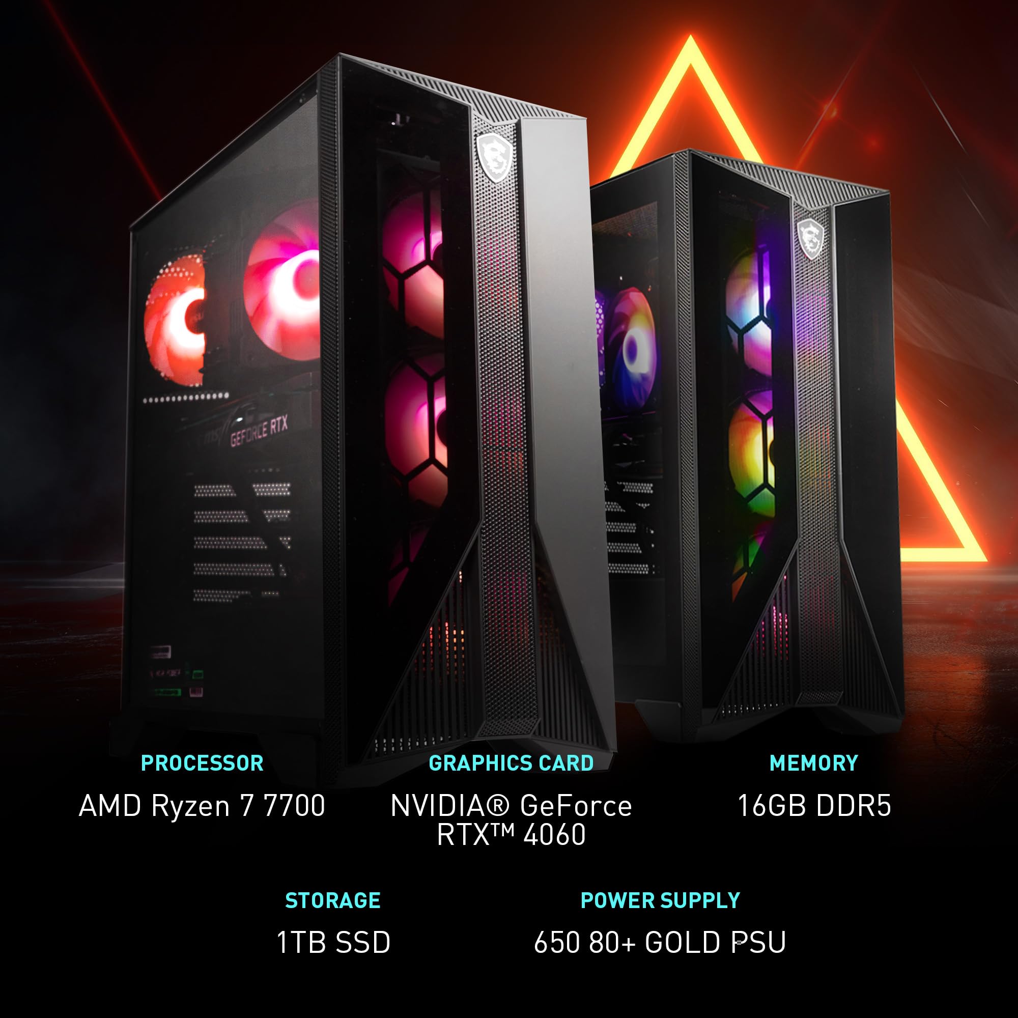 MSI Aegis ZS Gaming PC - AMD Ryzen 7, RTX 4060, 16GB RAM for Ultimate Gaming
