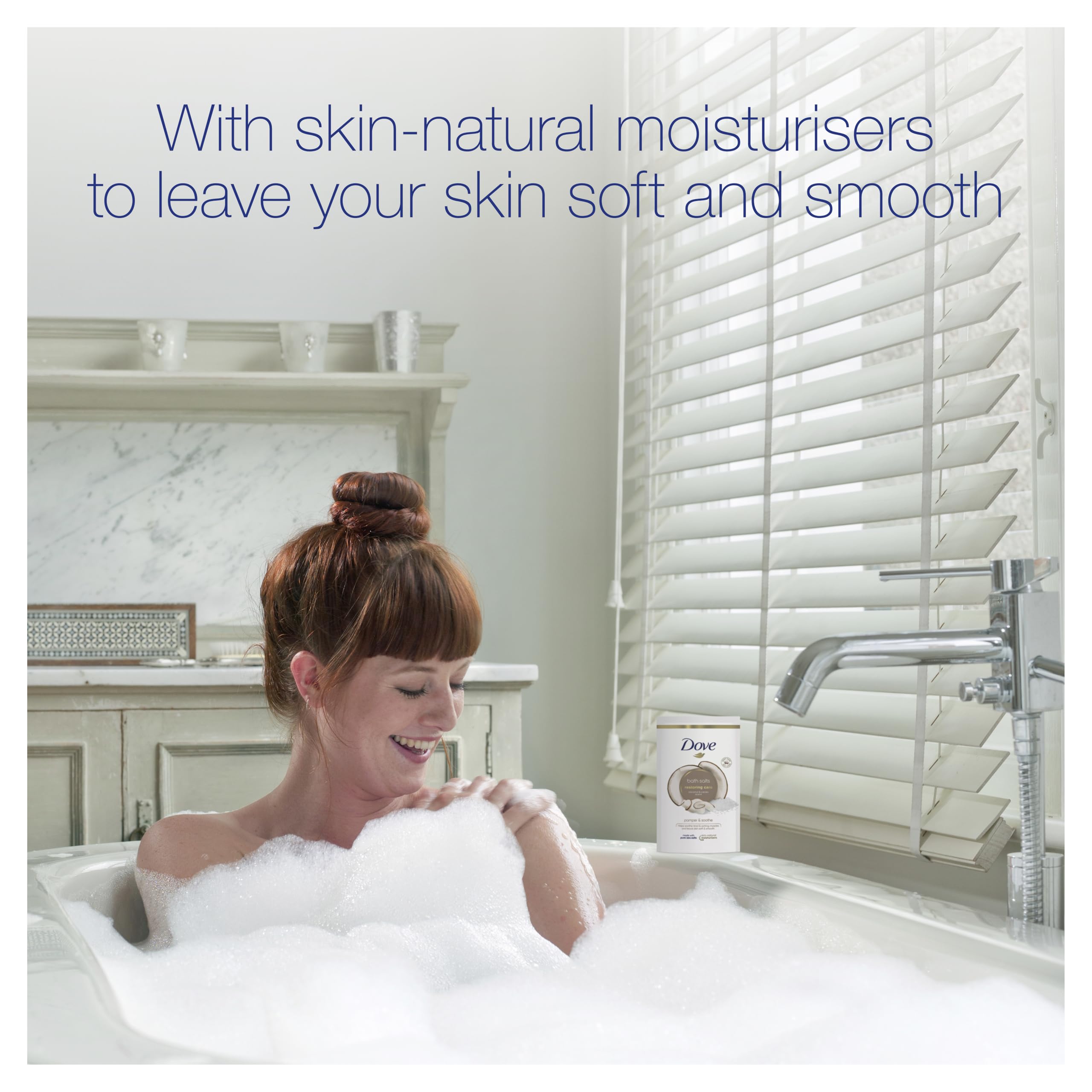 Dove Restoring Care Coconut & Cacao Bath Salts 900g - Skin Moisturizing & Relaxing Bath Soak with Natural Ingredients for Smooth Soft Skin | Perfect for Stress Relief & Self-Care Evenings