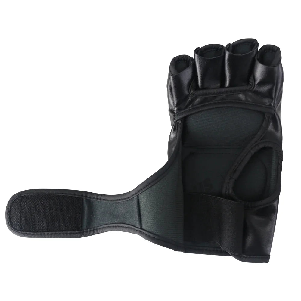 MMA Half Finger Gloves for Men - Black Tiger Muay Thai Boxing Pads for Sanda, Fight Training & Sparring | Durable & Comfortable for MMA, Kickboxing & Martial Arts