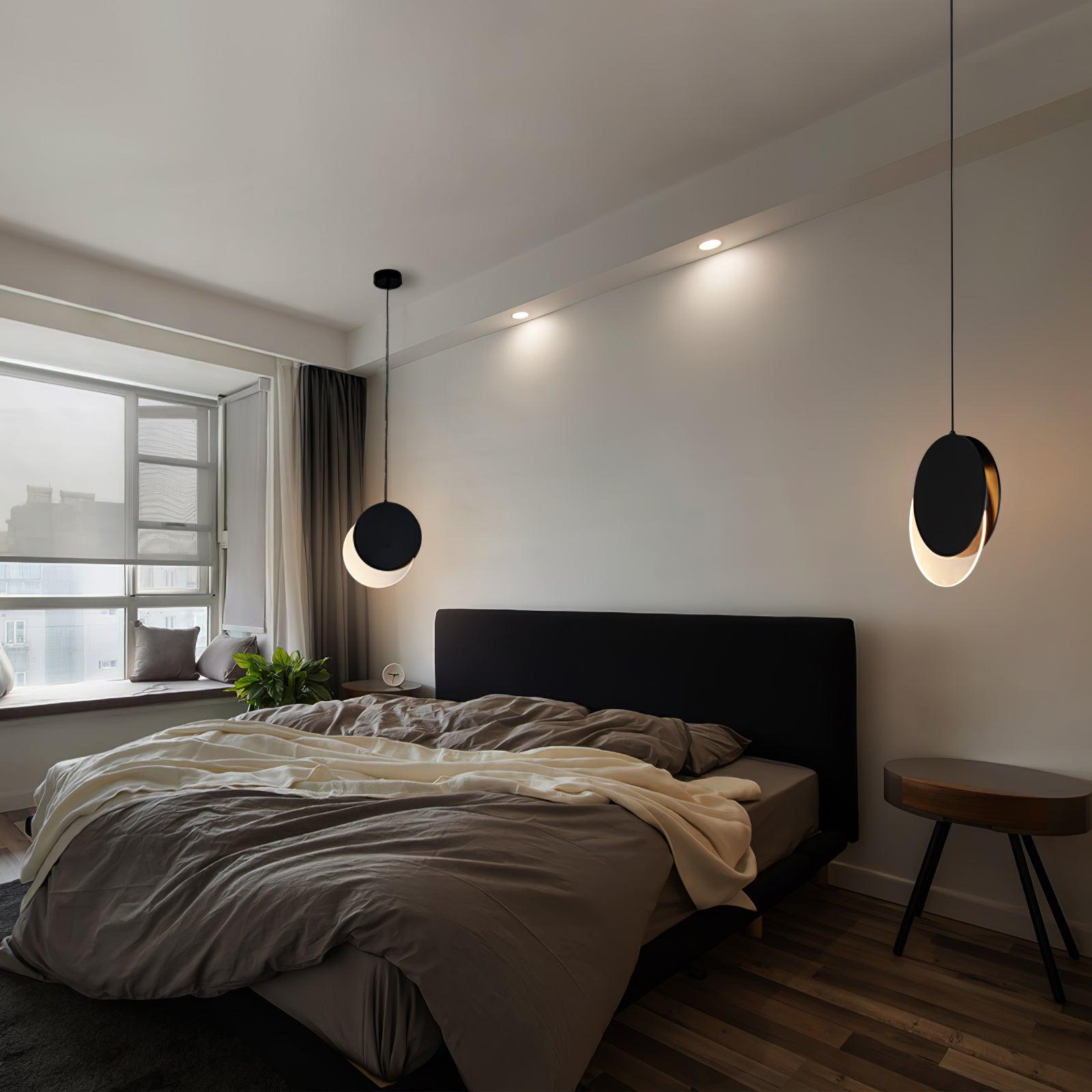 Lunar Eclipse Pendant Light - Modern Celestial Inspired Hanging Chandelier for Dining Room, Bedroom & Living Room Decor