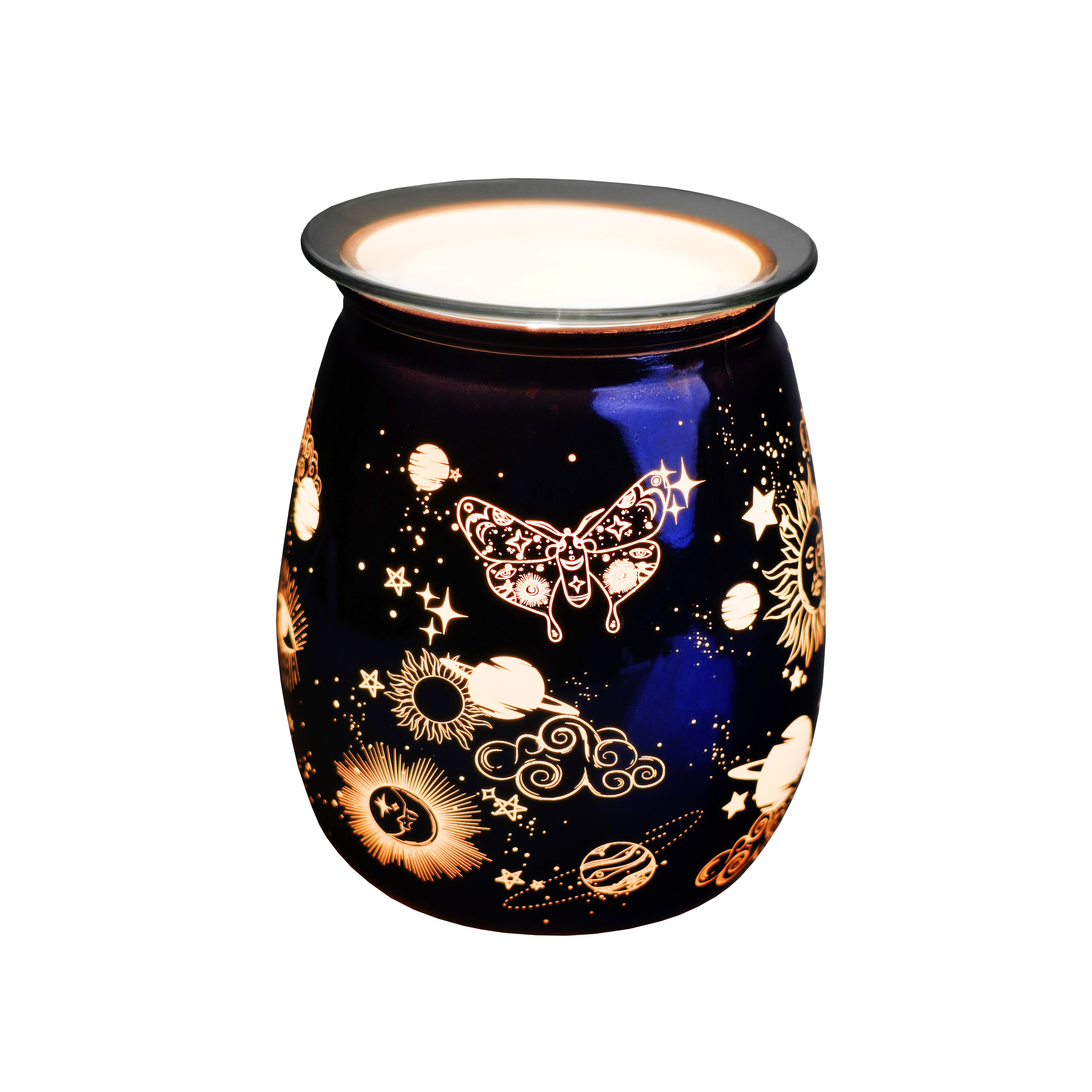 Celestial Electric Wax Warmer - Midnight Blue Aromatherapy Diffuser for Home, Office & Spa Relaxation | Perfect for Essential Oils & Scented Wax Melts