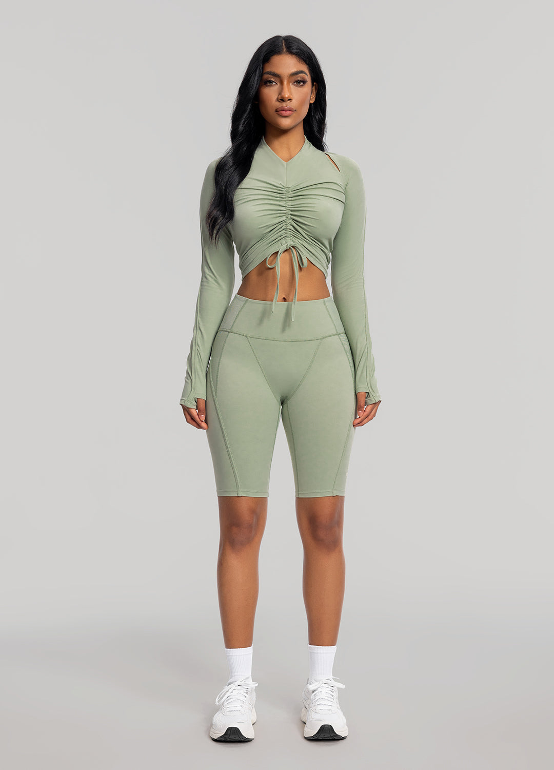 Stylish Drawstring Crop Top for Women - Trendy Summer Fashion - Perfect for Casual Outfits, Beachwear & Music Festivals