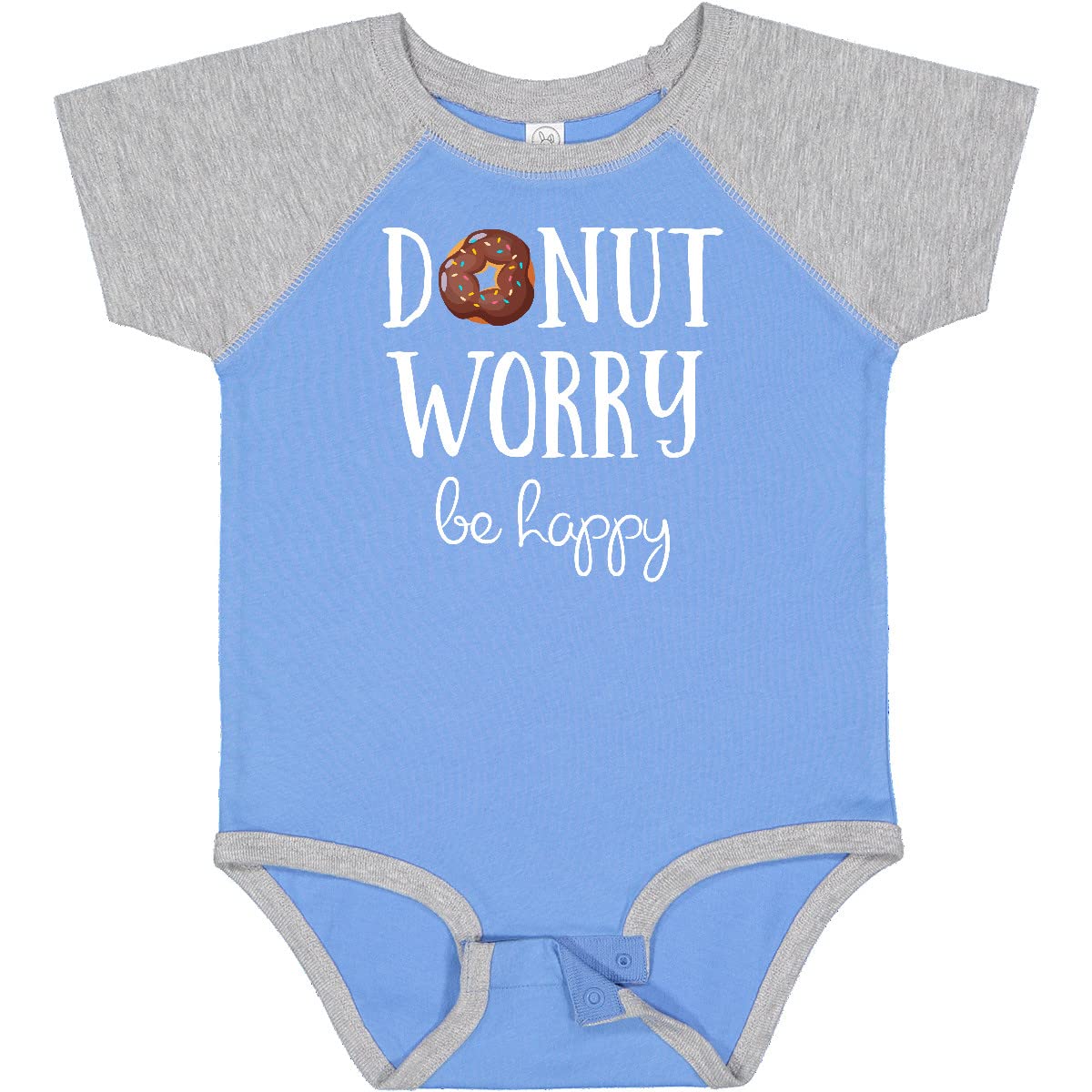 Inktastic Donut Worry Be Happy Baby Bodysuit - Cute Graphic Onesie for Newborns & Infants - Perfect for Birthday, Photo Shoots & Everyday Wear